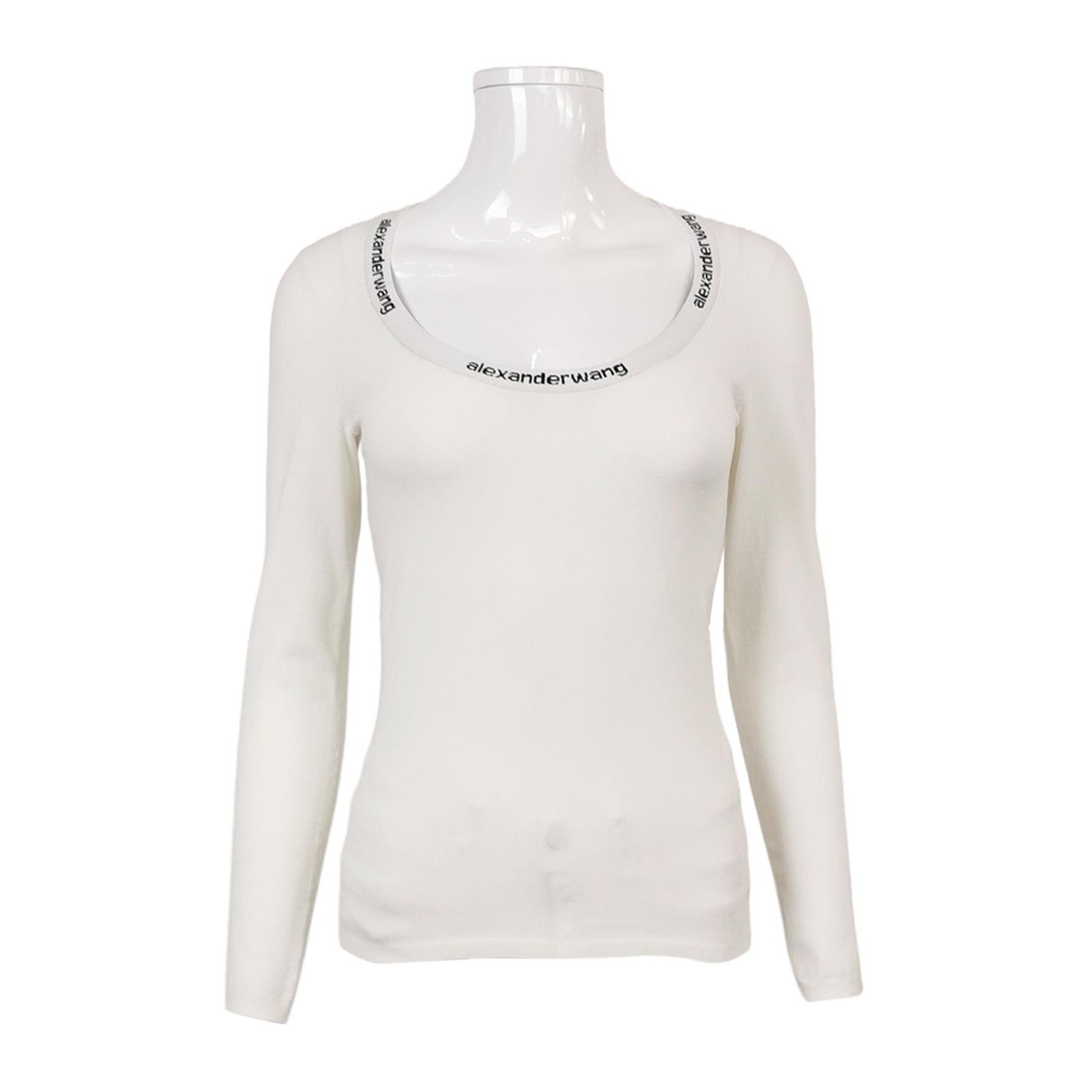 Alexander Wang Alexander Wang Logo Knit Long Sleeve Top Size S Size S / US 4 / IT 40 - 1 Thumbnail