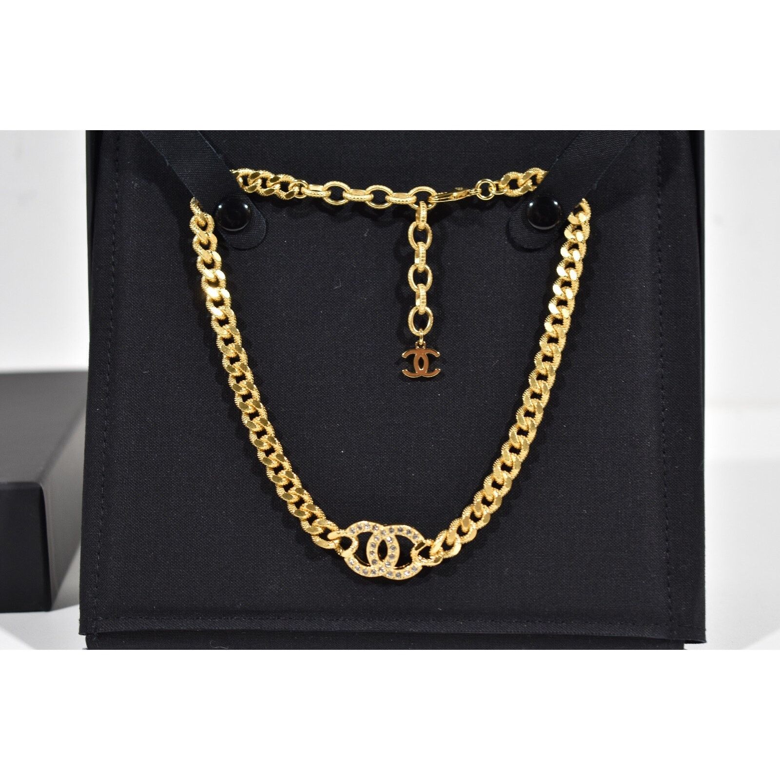 Chanel Chanel REV Gold Golden Crystal Choker Pendant Necklace Size ONE SIZE - 7 Thumbnail