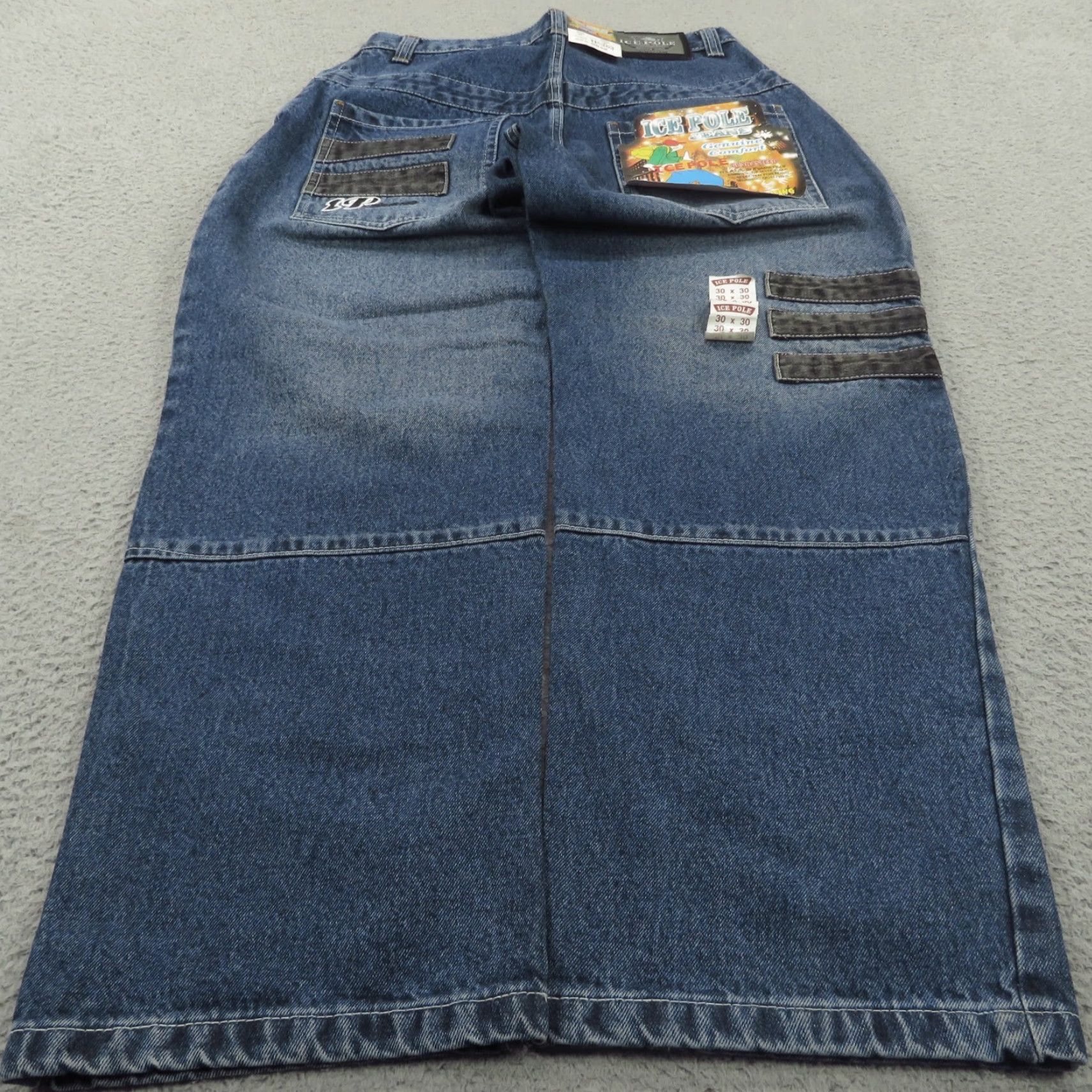Poler VINTAGE Ice Pole Baggy Jeans Men 30x30 Y2K Embroidered Skater Grunge Wide-Leg VTG 5-Pocket Denim Blue Jeans Mens Size US 30 / EU 46 - 2 Thumbnail