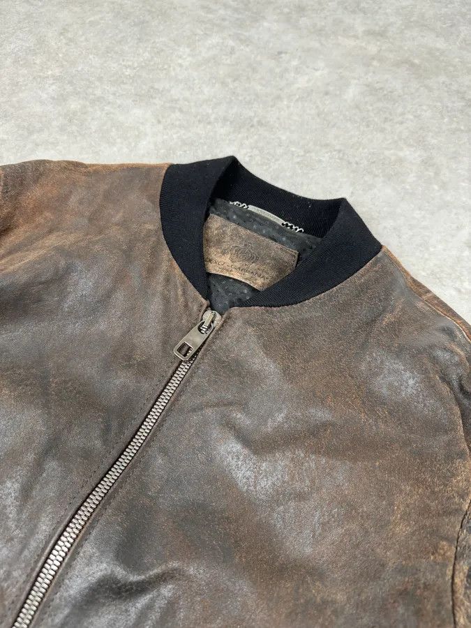 Dolce & Gabbana 2000s Dolce & Gabbana Raw Brown Leather Bomber Jacket Size US M / EU 48-50 / 2 - 5 Thumbnail