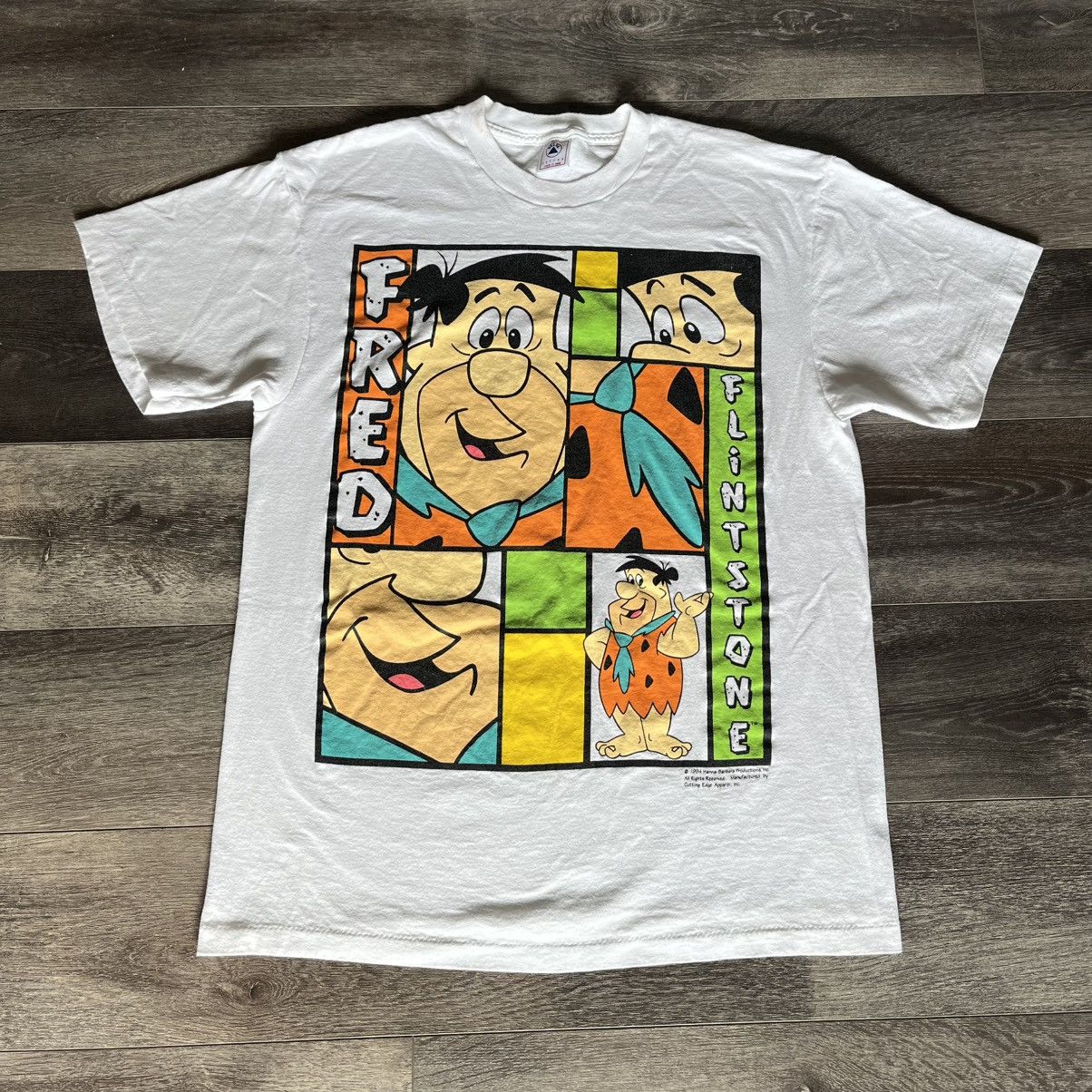 Vintage Vintage 1990s Fred Flintstone Hanna-Barbera Graphic T Shirt Size US L / EU 52-54 / 3 - 1 Thumbnail