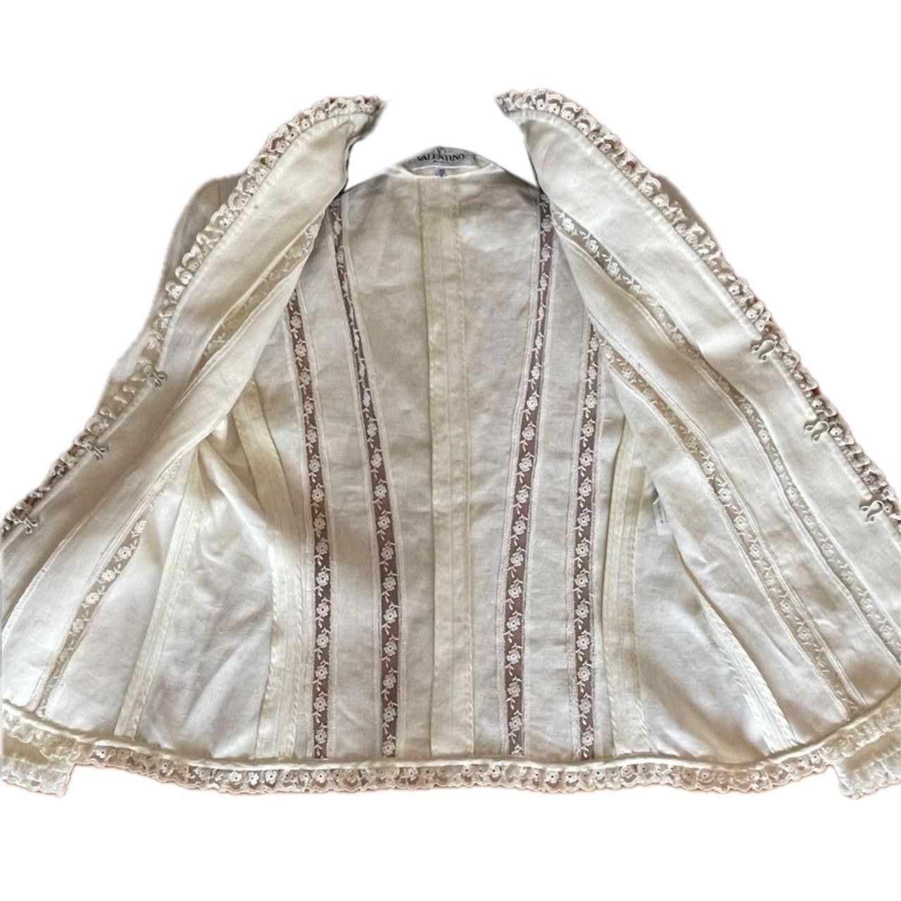 Valentino Miss V Valentino Linen Lace Ladder Detail Hem Jacket Size US M / EU 48-50 / 2 - 3 Thumbnail