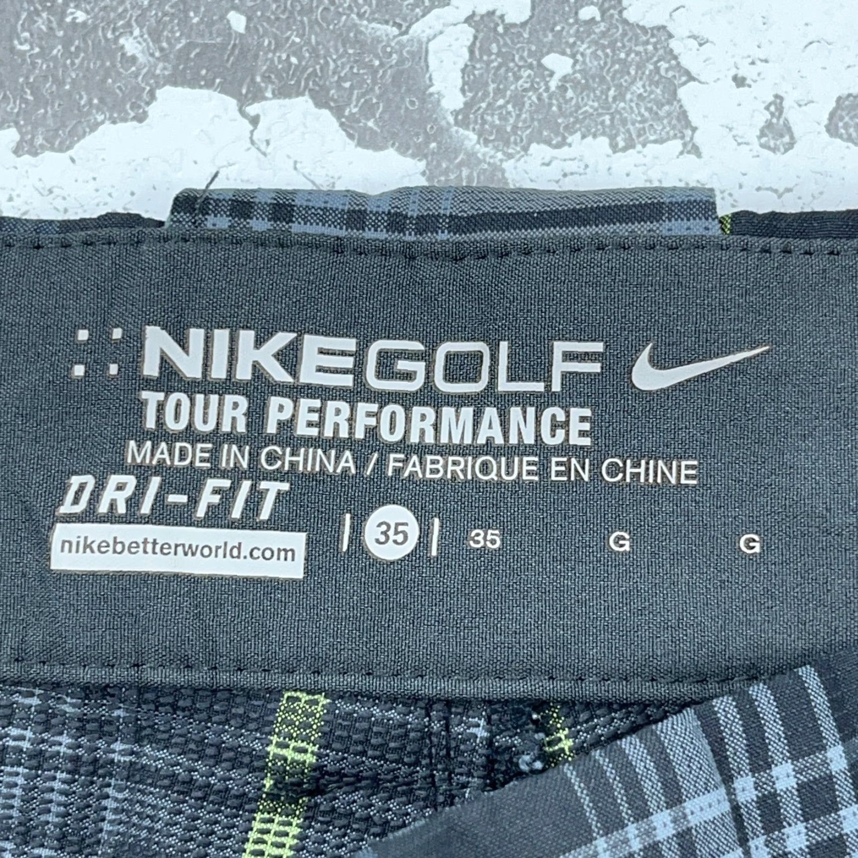 Nike Nike Chino Shorts Men 35 Gray Dri Fit Tour Performance Tartan Plaid Stretch Short Size US 35 - 3 Thumbnail