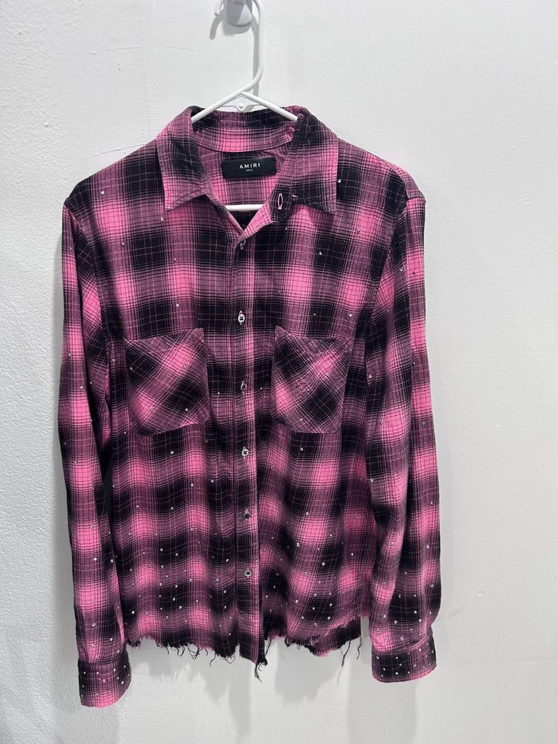 Amiri Amiri19SS show pink rhinestone rivet shirt-2506 Size US S / EU 44-46 / 1 - 1 Thumbnail
