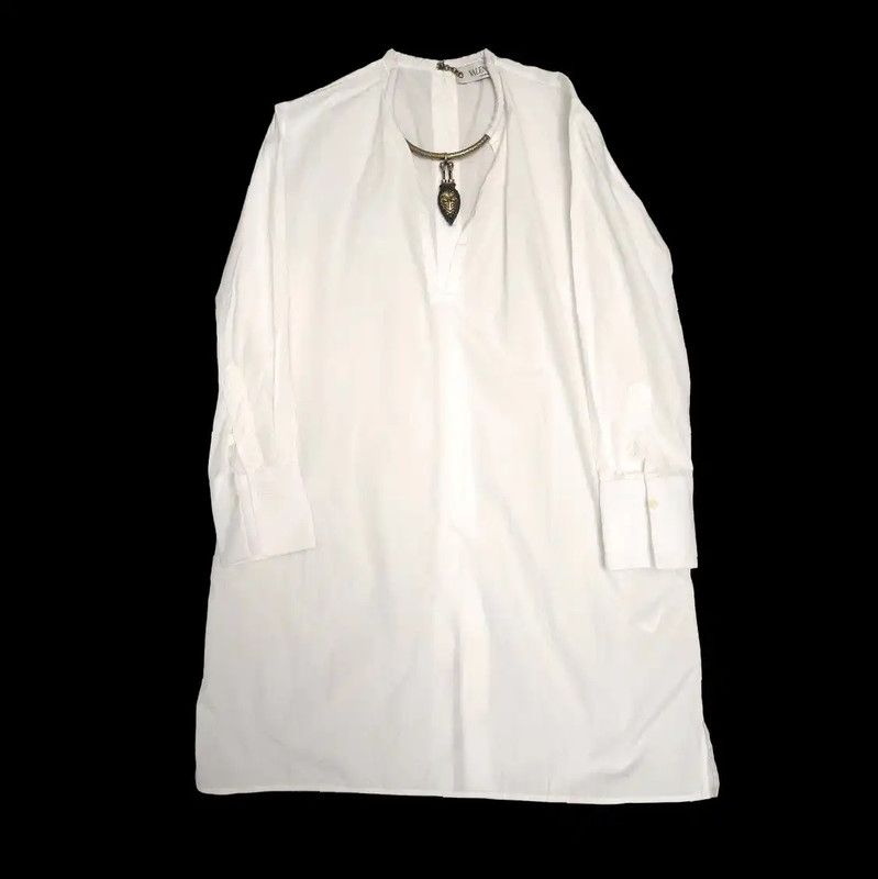 Valentino Valentino White Cotton Long Sleeve Dress 0089 Size M / US 6-8 / IT 42-44 - 1 Thumbnail