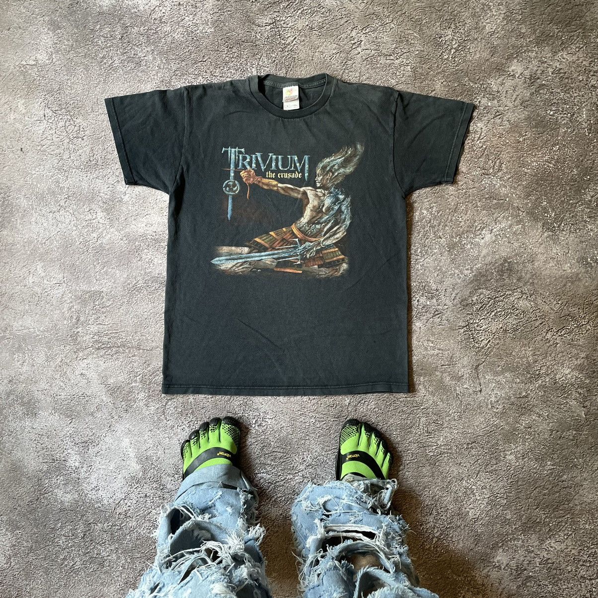 Vintage Y2K TRIVIUM ABSTRACT PUNK FACE HORROR SKELETON 90s