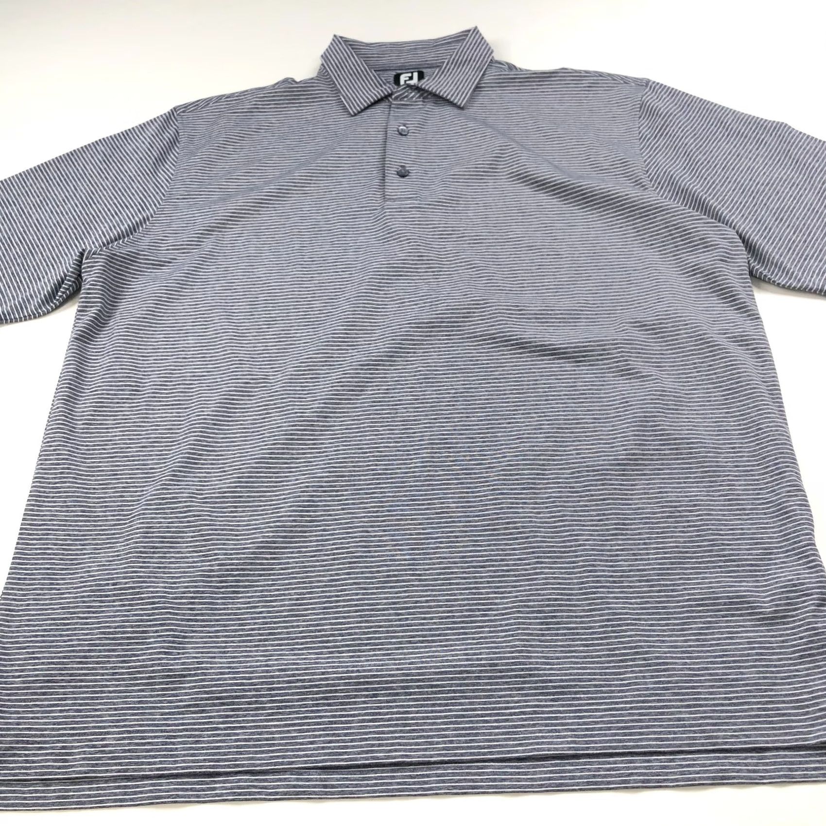 Footjoy FootJoy FJ XXL Mens Golf SS Stretch Button Polo Striped Shirt Gray MINT Size US XXL / EU 58 / 5 - 2 Thumbnail