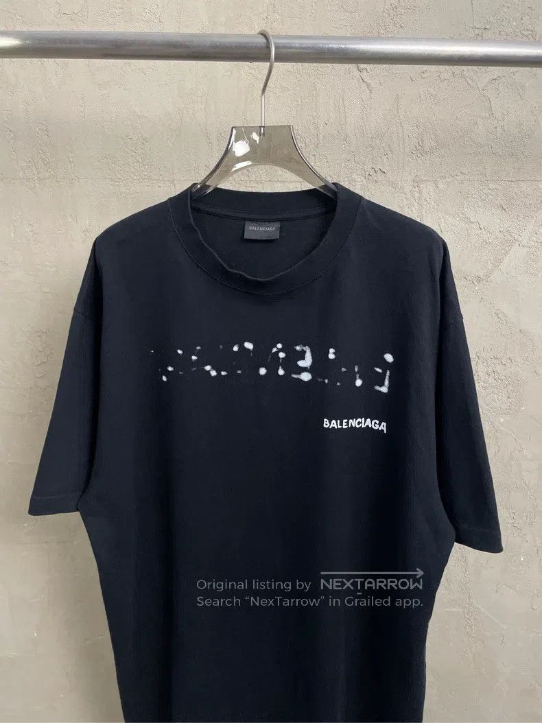 Balenciaga Balenciaga Black Ink Washed Large Logo Short Sleeve T-Shir Size US XS / EU 42 / 0 - 5 Thumbnail