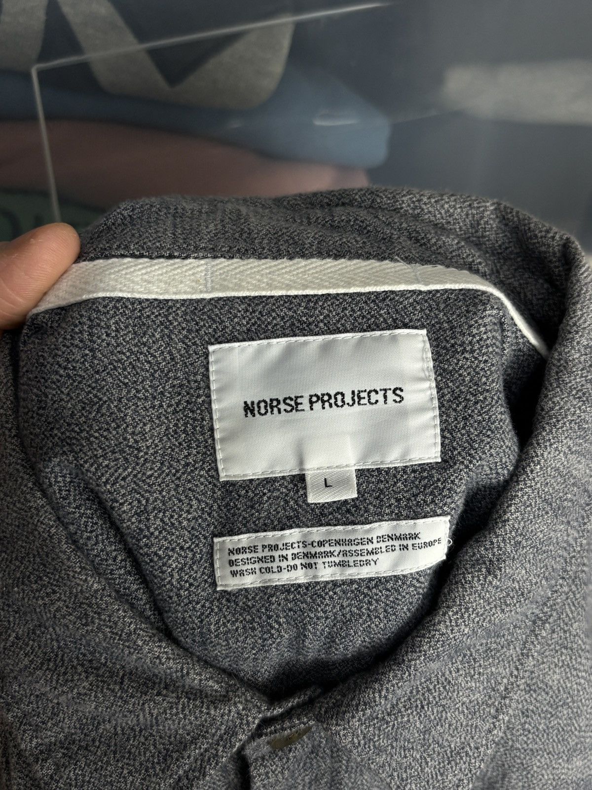 Norse Projects Norse Projects Grey Hans Mouline Long Sleeve Shirt Size US L / EU 52-54 / 3 - 8 Thumbnail