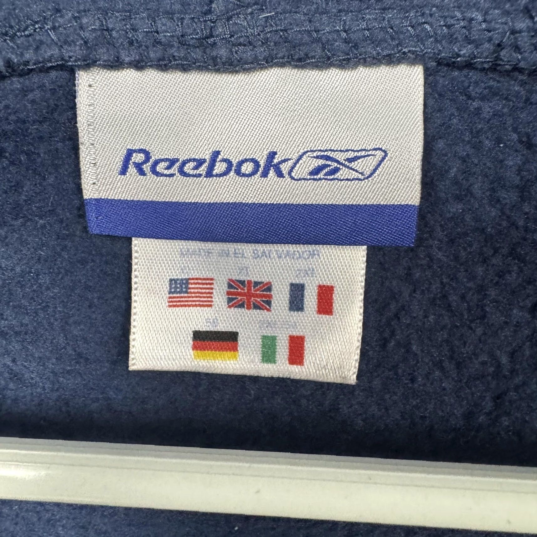 Reebok Reebok Hoodie XL Navy Blue Full Zip Pockets Hooded Fleece Y2K Mens Size US XL / EU 56 / 4 - 6 Thumbnail