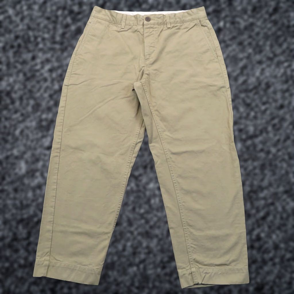 Vintage Maison Kitsuné Pants Mens 30 Baggy Khaki Cropped Tapered Ankle Trousers Twill Pants Size US 30 / EU 46 - 1 Thumbnail