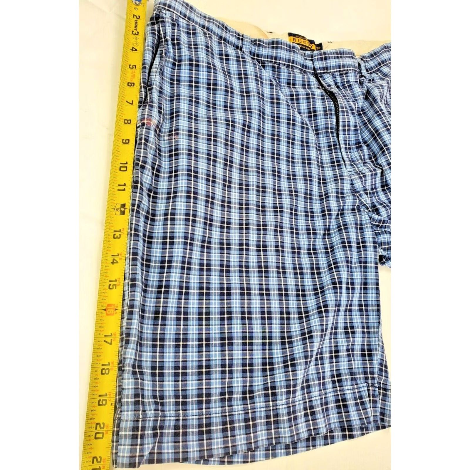 Polo Ralph Lauren Polo Ralph Lauren Blue Check Plaid Shorts Men 36 Bermuda Inseam 9" Rugby Tailored Pocketed Belt Loops Belted Cotton Size US M / EU 48-50 / 2 - 4 Thumbnail