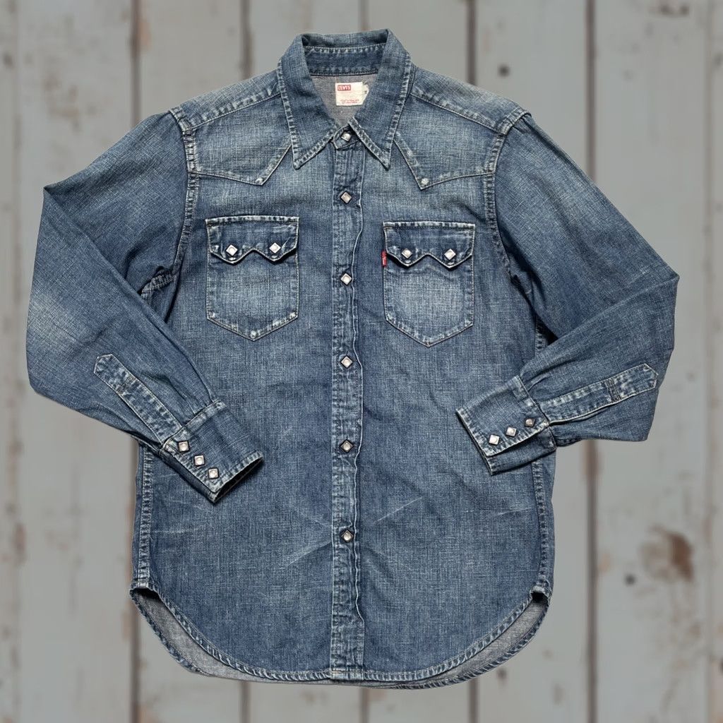 Levi's Levis Big E Sawtooth LVC Japan Vintage Style Western Denim Shirt 38 Size US M / EU 48-50 / 2 - 1 Thumbnail