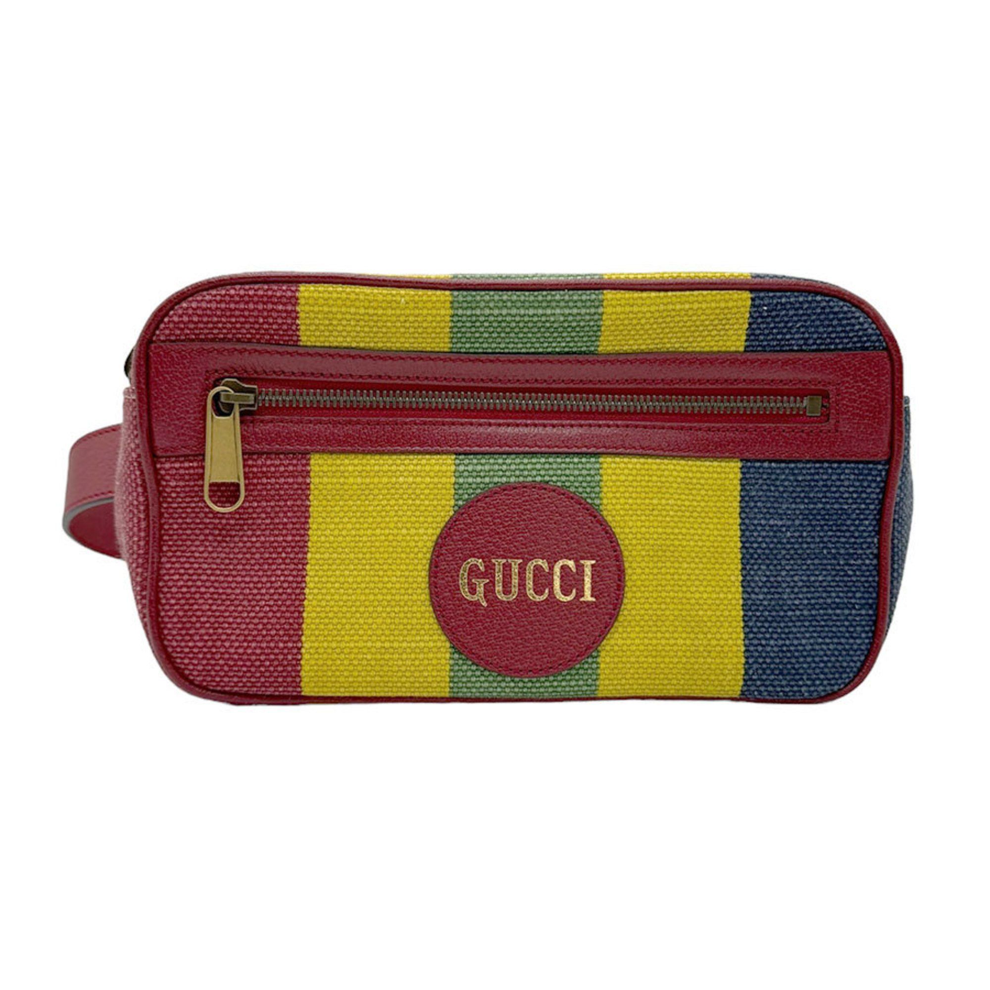 image of Gucci Waist Bag, Body Baiadera, Cotton Linen/leather, Red X Multicolor, Unisex, 625895 Z0789, Women