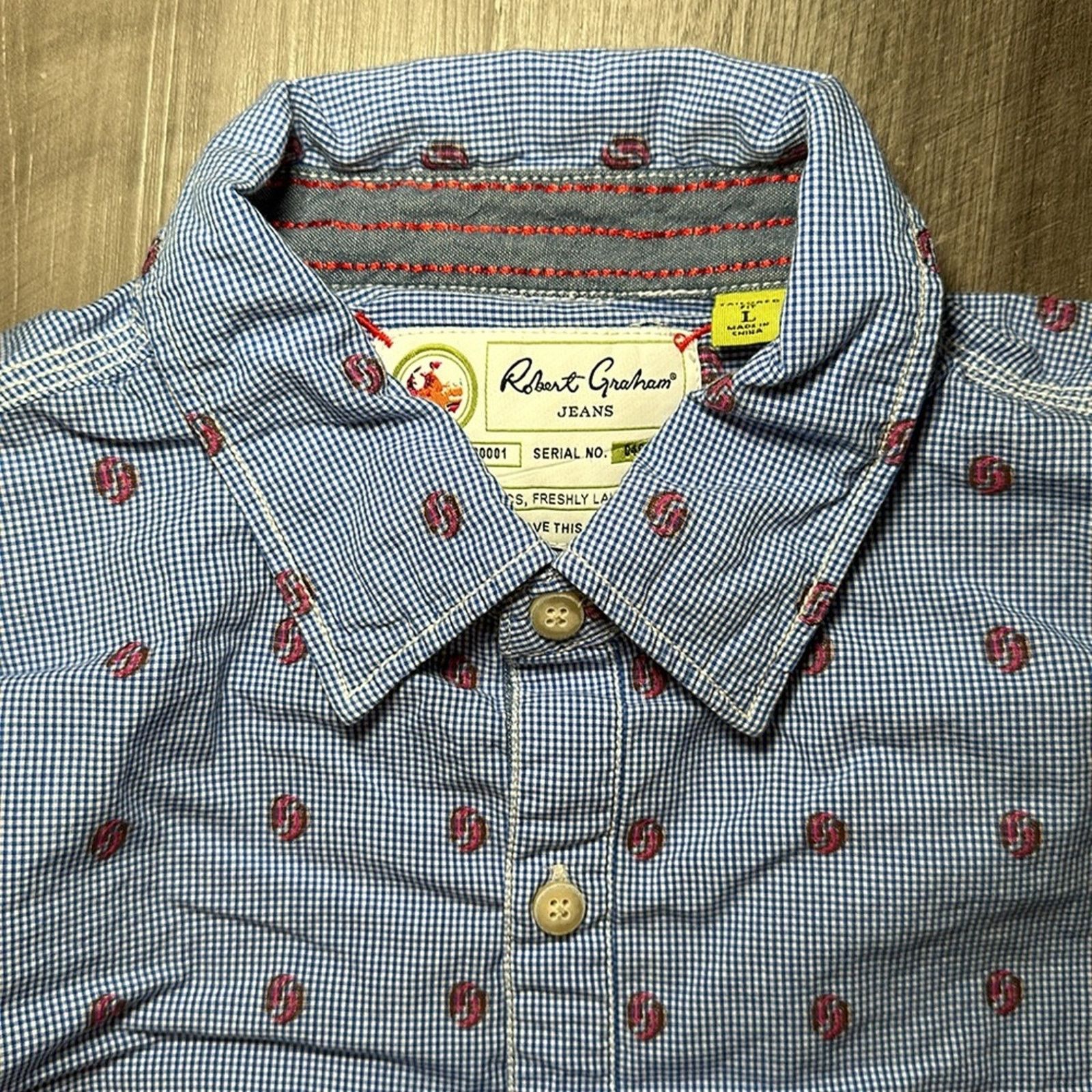 Robert Graham Robert Graham Jeans Tailored Fit Long Sleeve - Large Size US L / EU 52-54 / 3 - 7 Thumbnail
