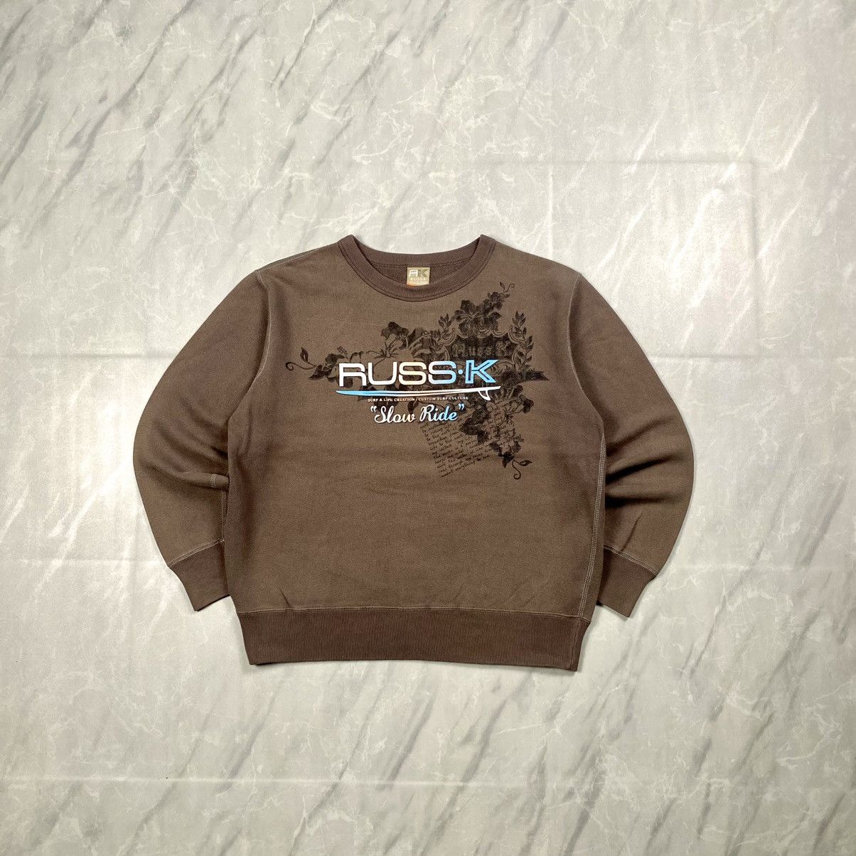 Japanese Brand Vintage y2k Russ K Surf Wording Poem Crewneck Size US S / EU 44-46 / 1 - 1 Thumbnail