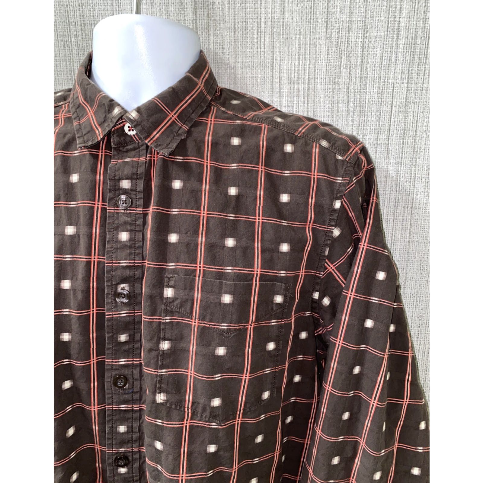 Tommy Bahama Tommy Bahama Jeans Shirt Mens Long Sleeve Button-Front Cotton Brown Size M Plaid Pattern Regular Fit Size US M / EU 48-50 / 2 - 2 Thumbnail