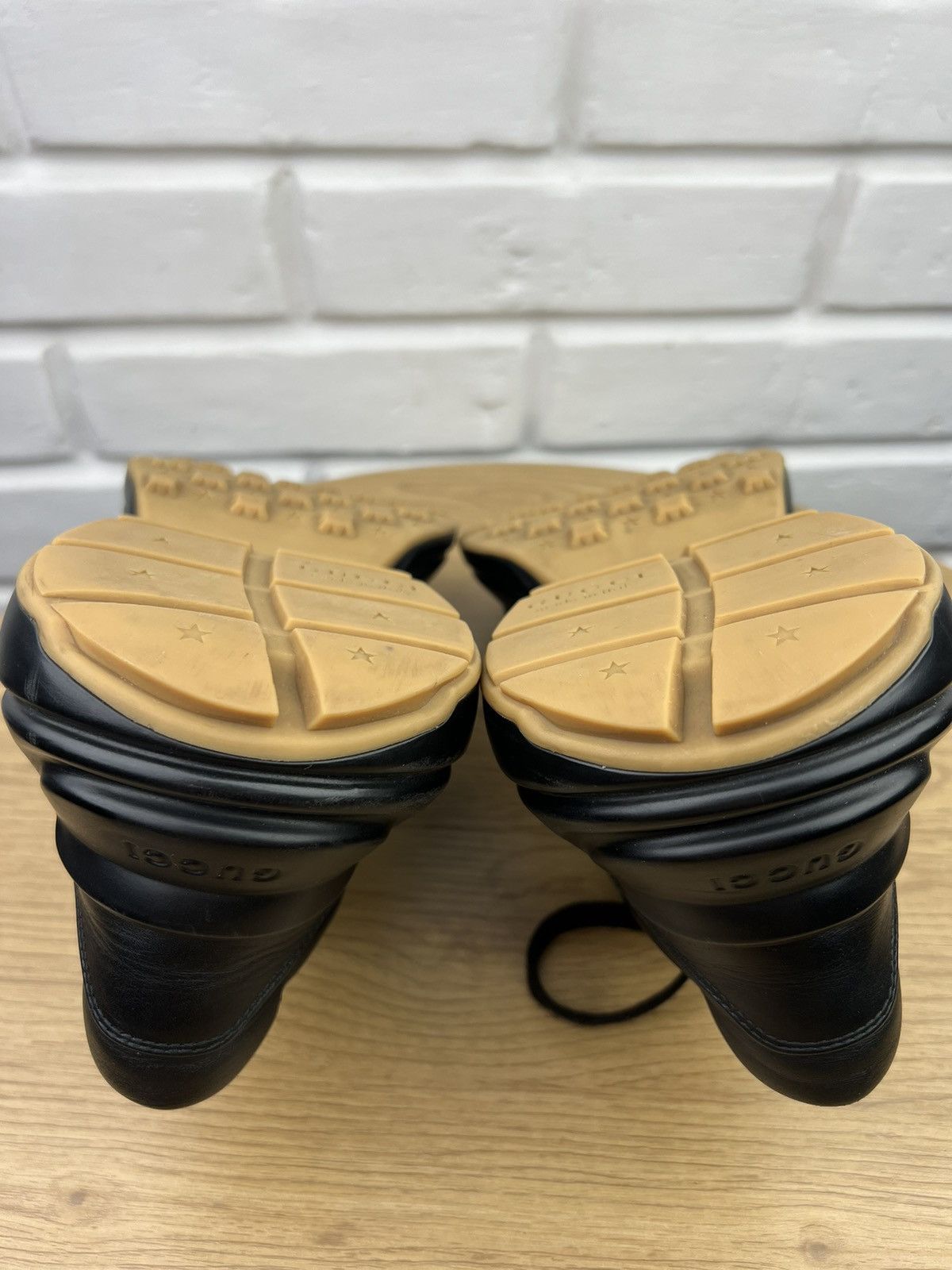 Gucci GUCCI Sneakers Leather Shoes Rhyton "Gucci Band" Black Men’s Size US 8.5 / EU 41-42 - 12 Thumbnail