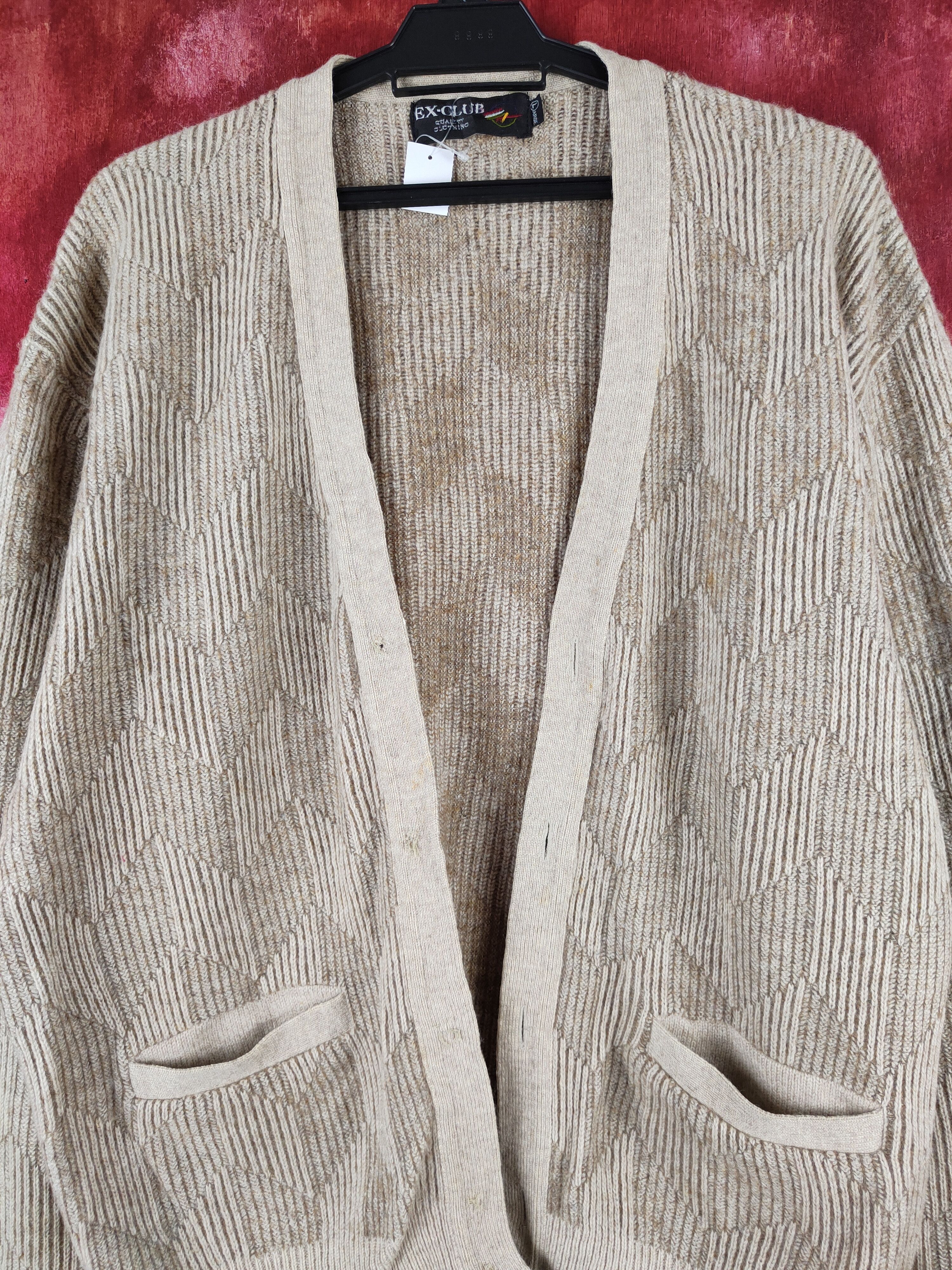 Japanese Brand Ex-Club Brown Knitwear Cardigan vintage japan #S2344 Size US L / EU 52-54 / 3 - 3 Thumbnail
