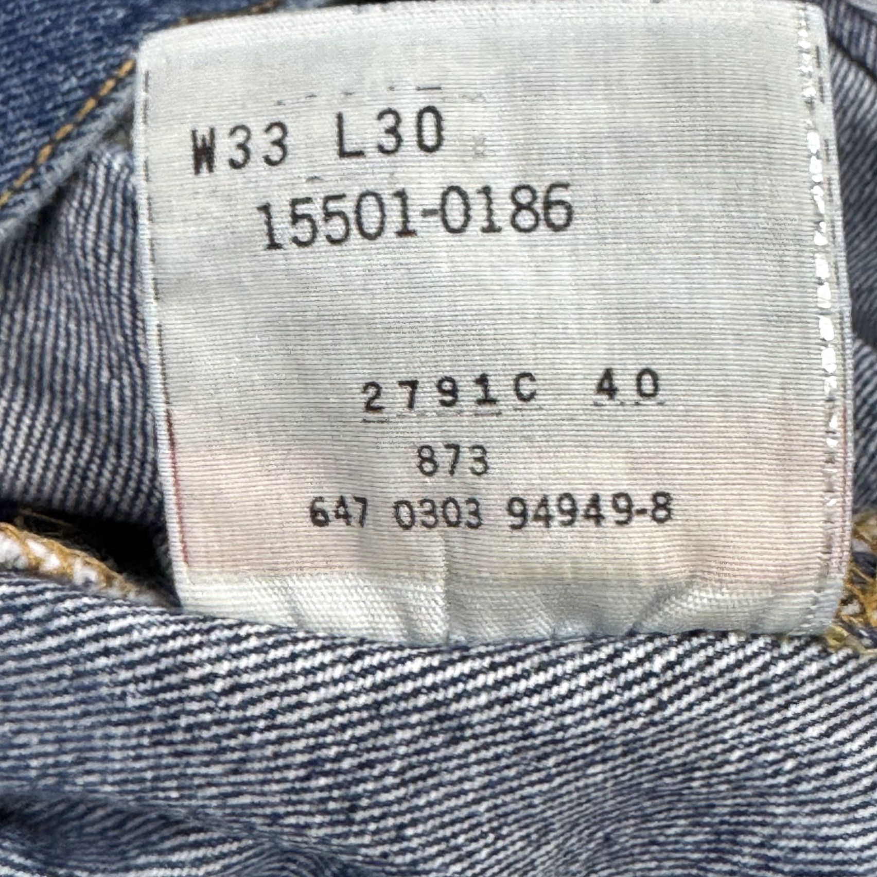Levi's VINTAGE Levi's 501 Jeans Mens 32x30 Blue Y2K Pants Thrashed Workwear (Tag33x30) Size US 33 - 6 Thumbnail