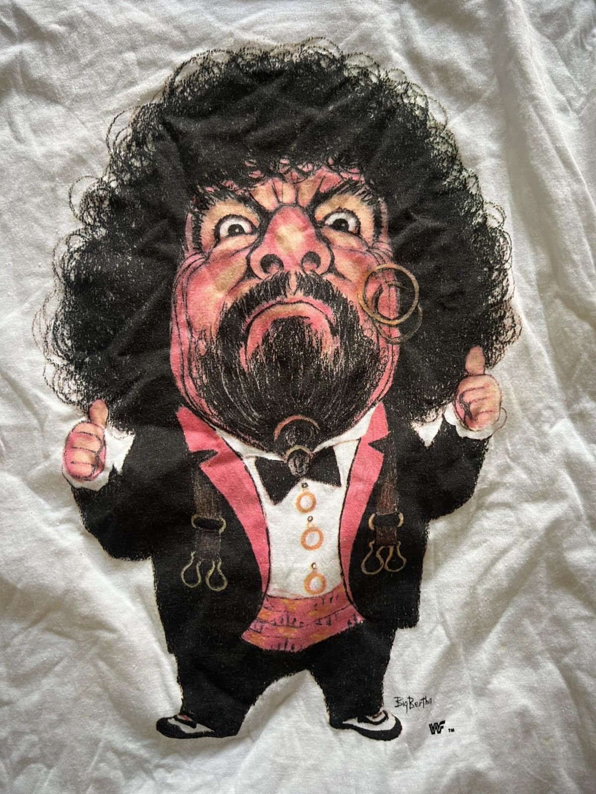Vintage Vintage 1980s “Captain” Lou Albano WWF T-Shirt – Rare tee👊🎤 Size US L / EU 52-54 / 3 - 2 Thumbnail