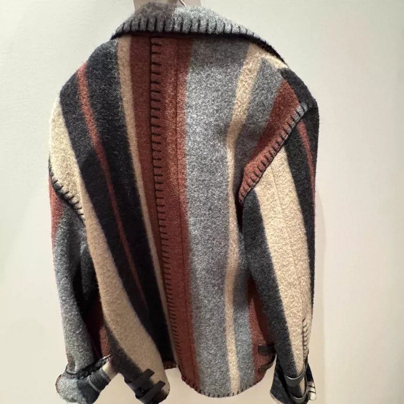 Loewe Loewe Striped woolen coat Size S / US 4 / IT 40 - 4 Thumbnail