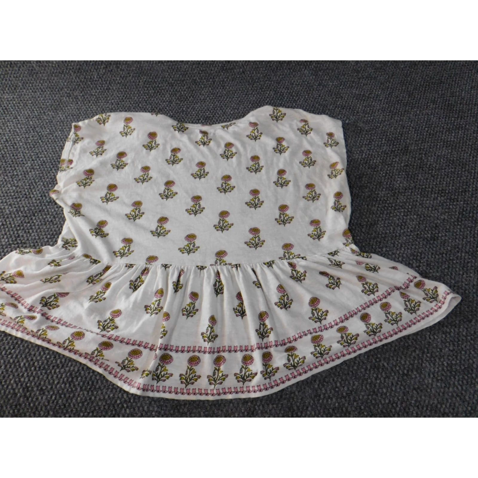 Ann Taylor Loft Ann Taylor Loft Blouse Sleeveless White Floral Round Neck Casual Stretch M Womens Size M / US 6-8 / IT 42-44 - 7 Thumbnail