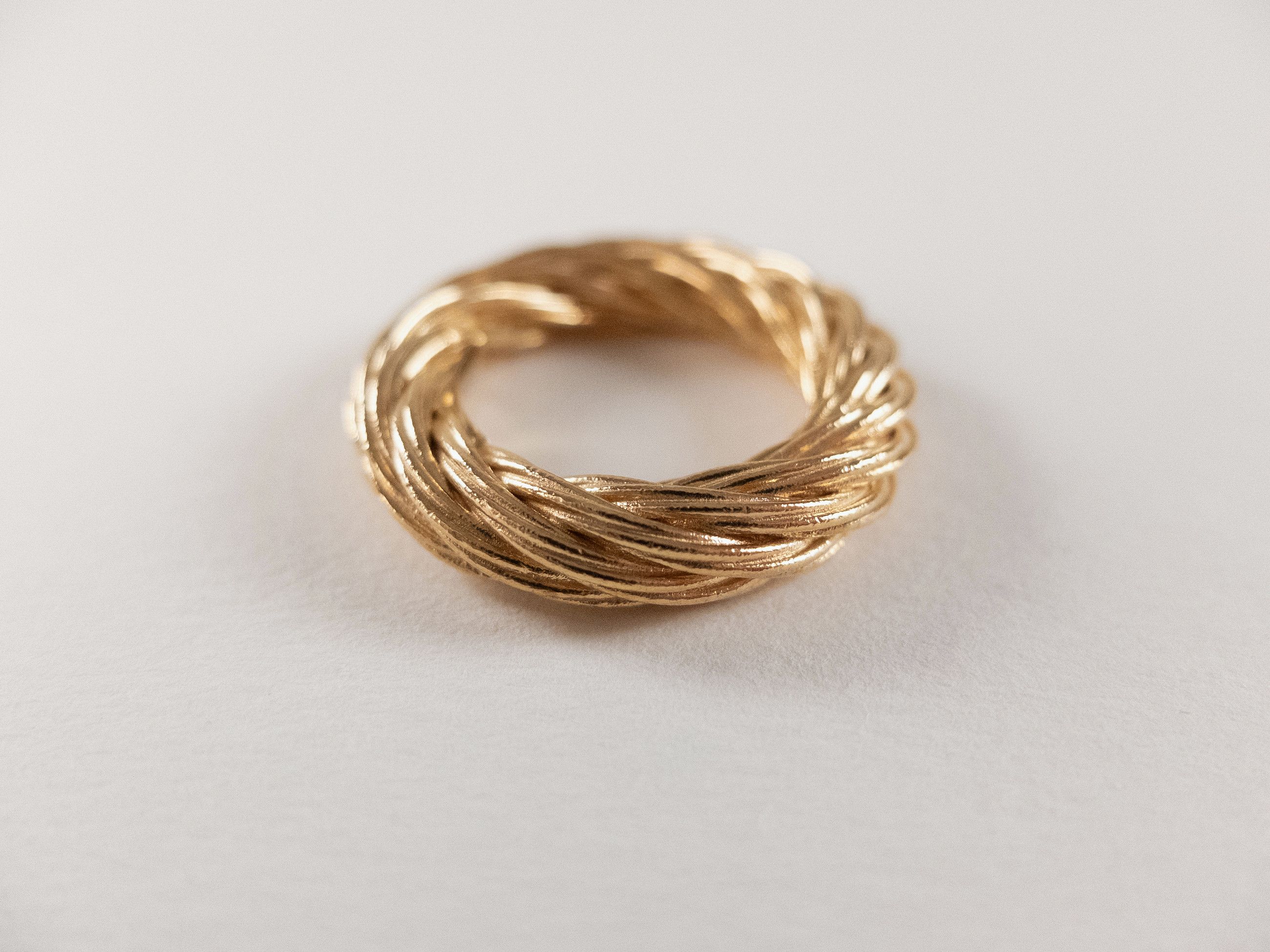 Bottega Veneta BOTTEGA VENETA Cord gold plated twisted silver ring 21 q Size ONE SIZE - 2 Thumbnail