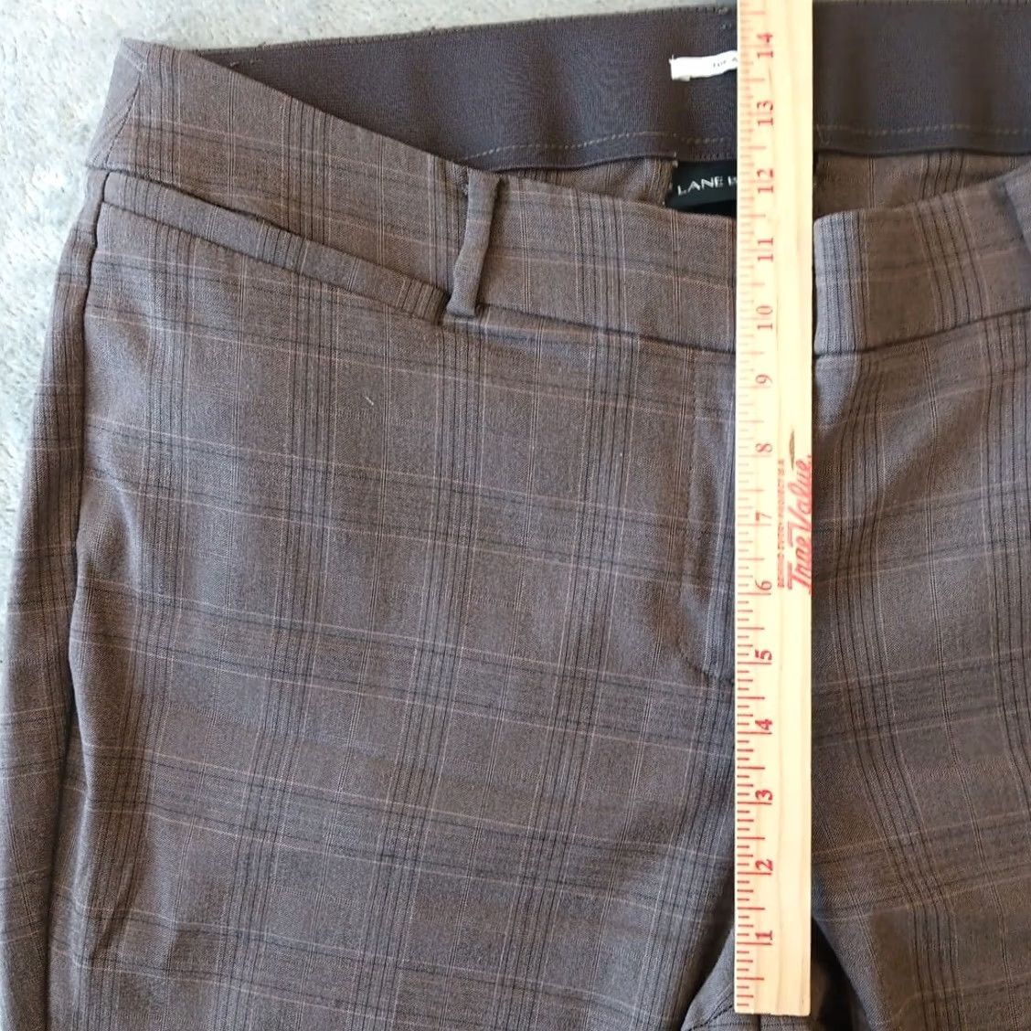 Vintage Lane Bryant Allie Dress Pants Womens Size 18 Brown Plaid Pockets Stretch 38x31.5 Pants Women Size 40" / US 18 - 4 Thumbnail