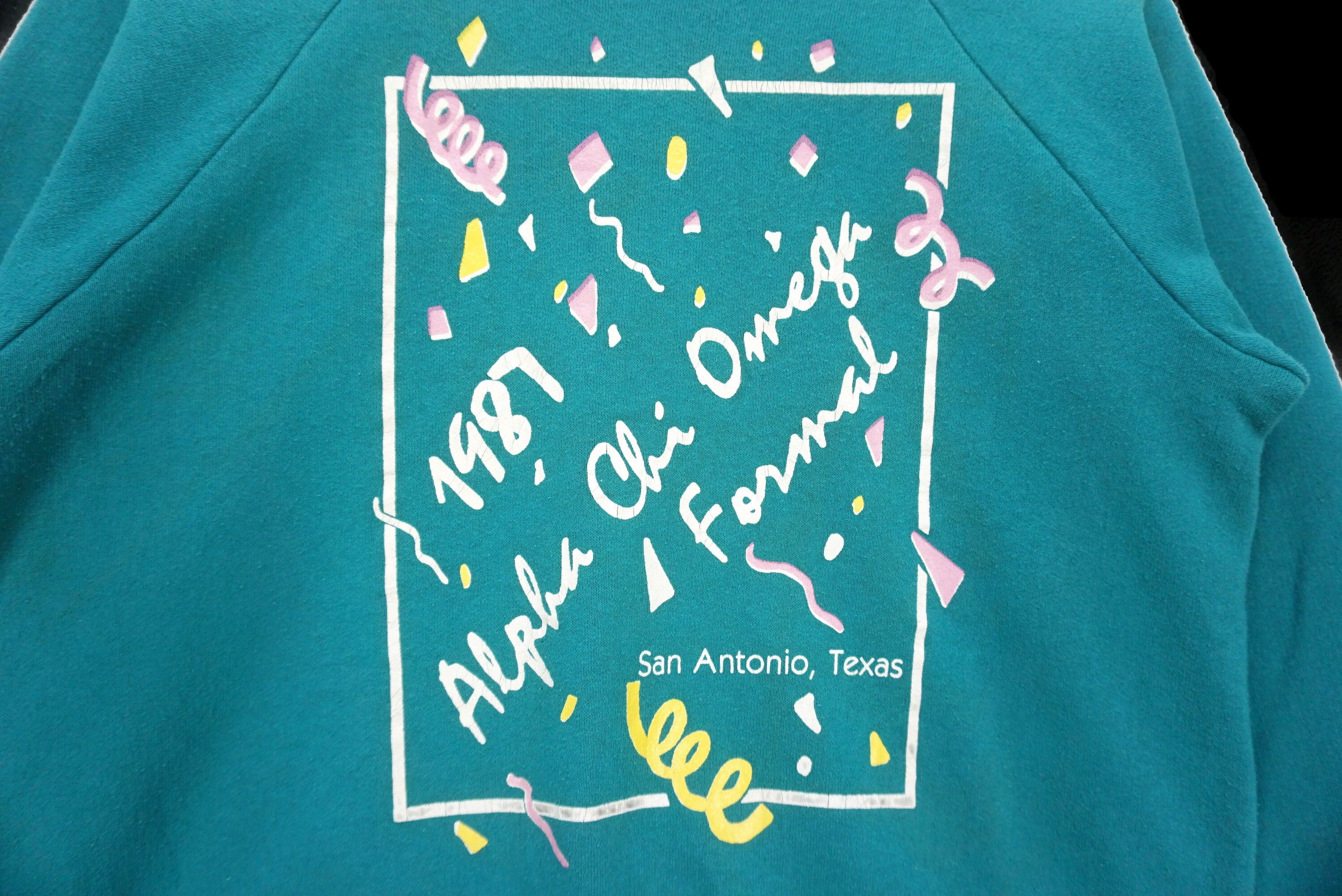 NCAA Alpha Chi Omega Formal San Antonio Sweatshirt 1987 Pullover Size US M / EU 48-50 / 2 - 4 Thumbnail