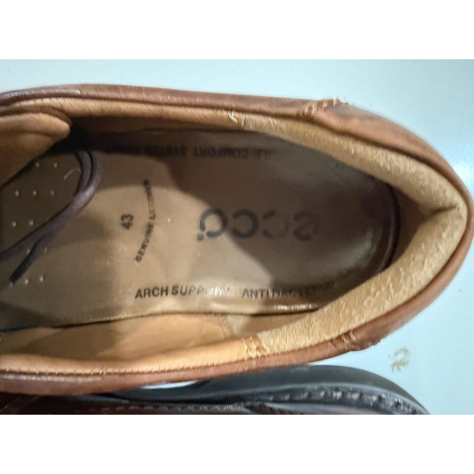 Ecco ECCO Shoes Mens Size 9.5 Brown Leather Arch Support Comfort Size US 9 / EU 42 - 5 Thumbnail