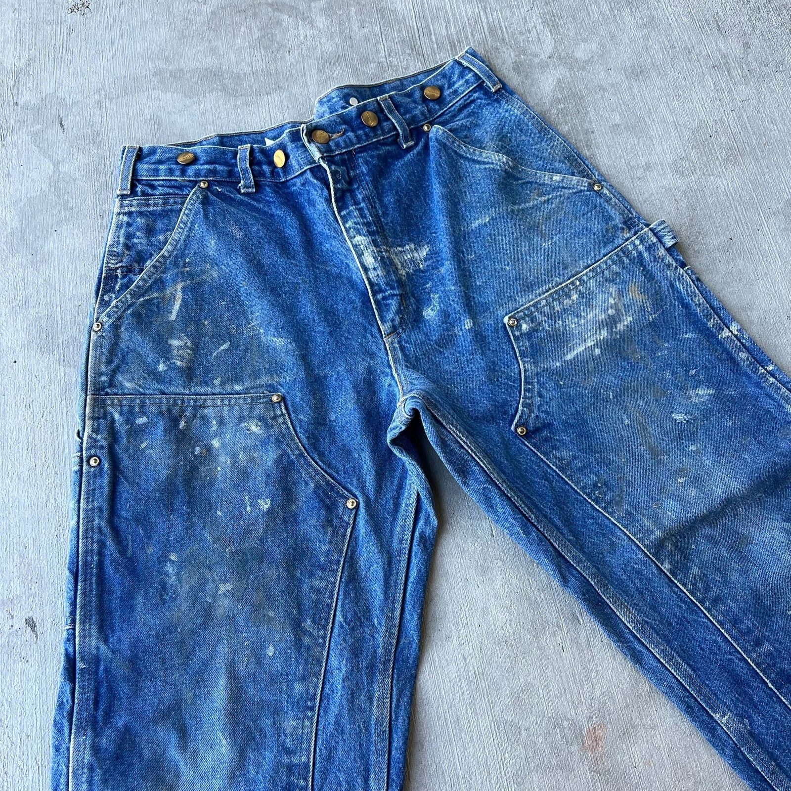 Carhartt × Vintage Carhartt denim blue jeans double knee work carpenter pants Size US 32 / EU 48 - 3 Thumbnail