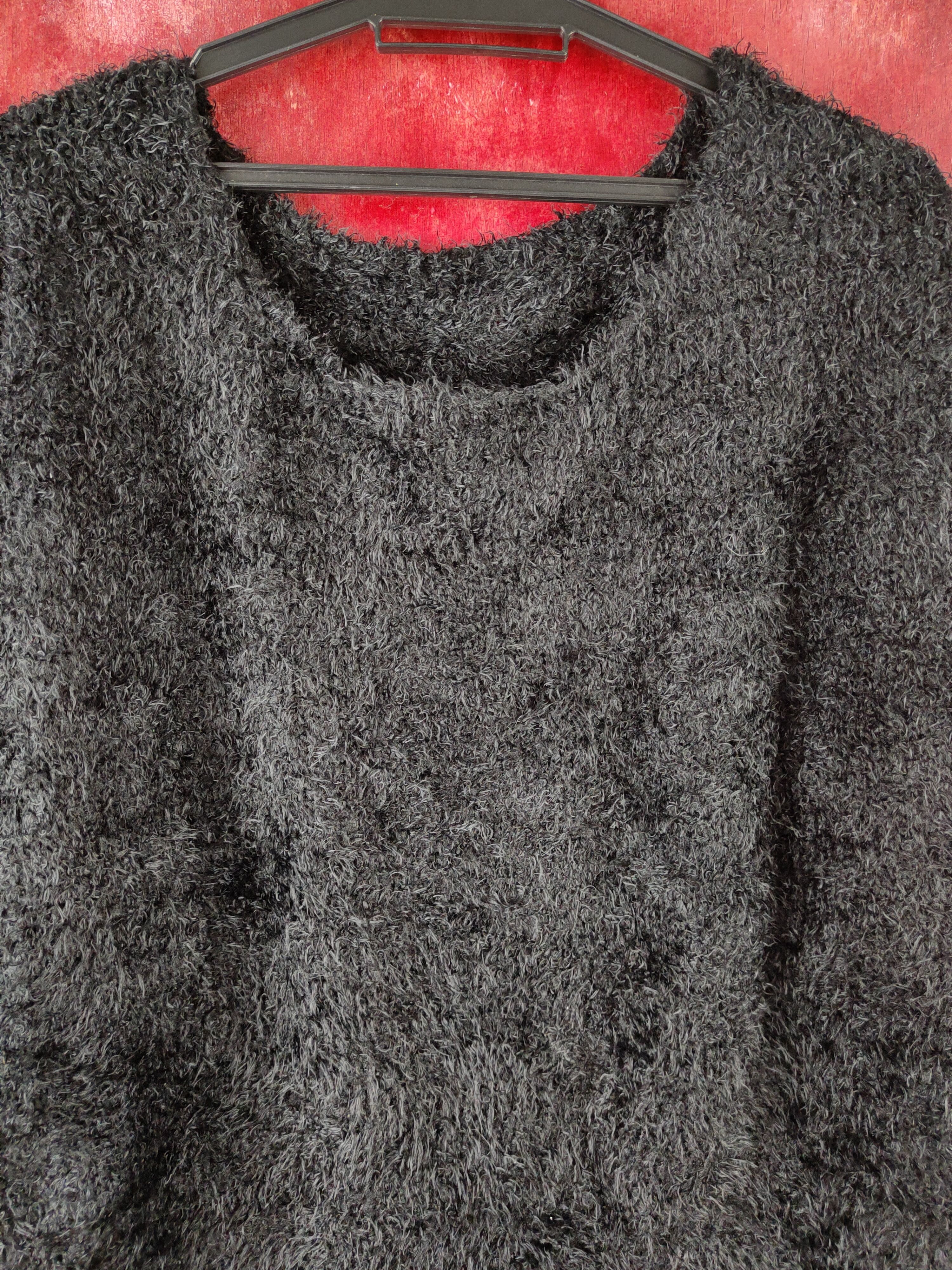 GU × Homespun Knitwear × Japanese Brand GU Black Shag Shaggy Fur Mohair Knitwear #S2189 Size XL / US 12-14 / IT 48-50 - 2 Thumbnail