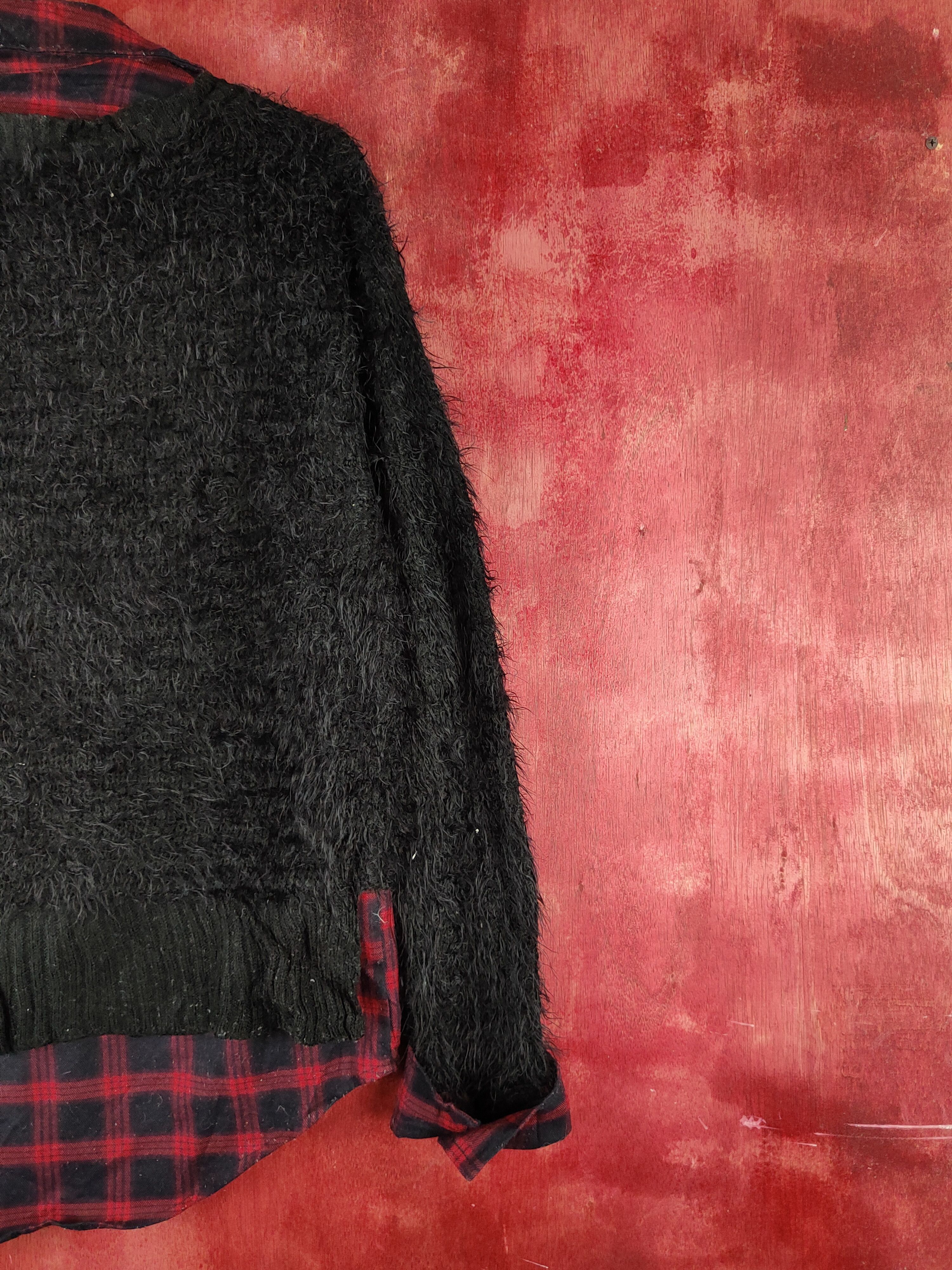 Vintage Japanese Brand Black Red Fur Mohair Knitwear #S2184 Size L / US 10 / IT 46 - 9 Thumbnail