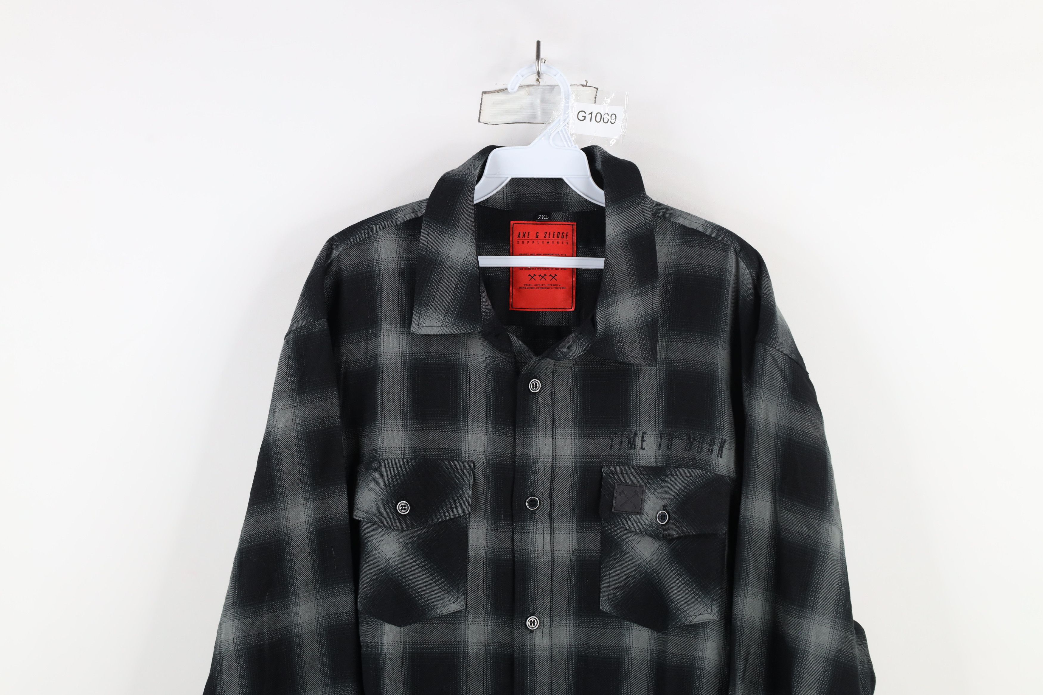 Vintage Axe & Sledge Supplements Pump Cover Flannel Button Shirt Size US XXL / EU 58 / 5 - 2 Thumbnail
