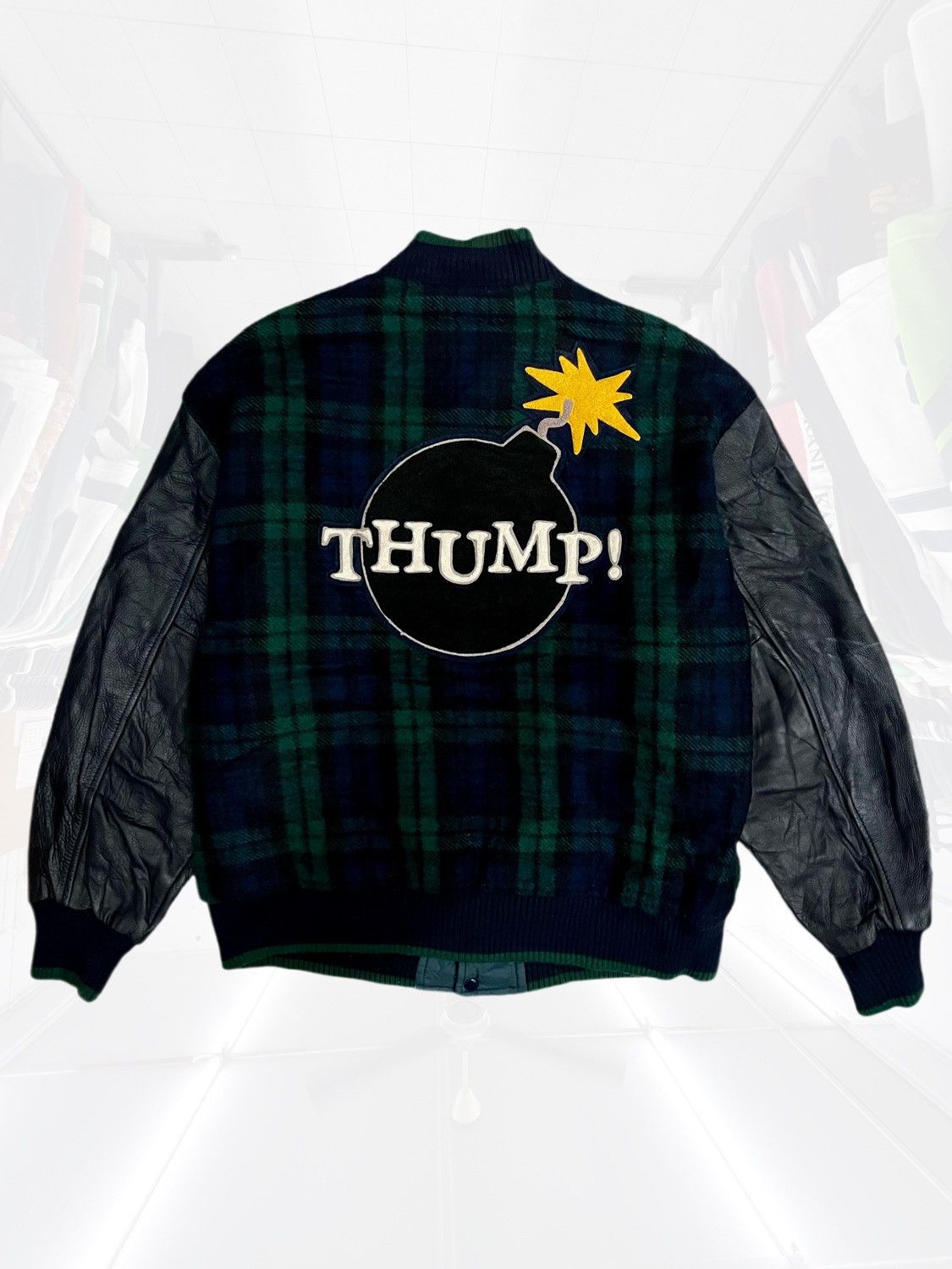 Vintage Vintage 80s Reversible Thump! Varsity Bomber Jacket Size US XL / EU 56 / 4 - 1 Thumbnail