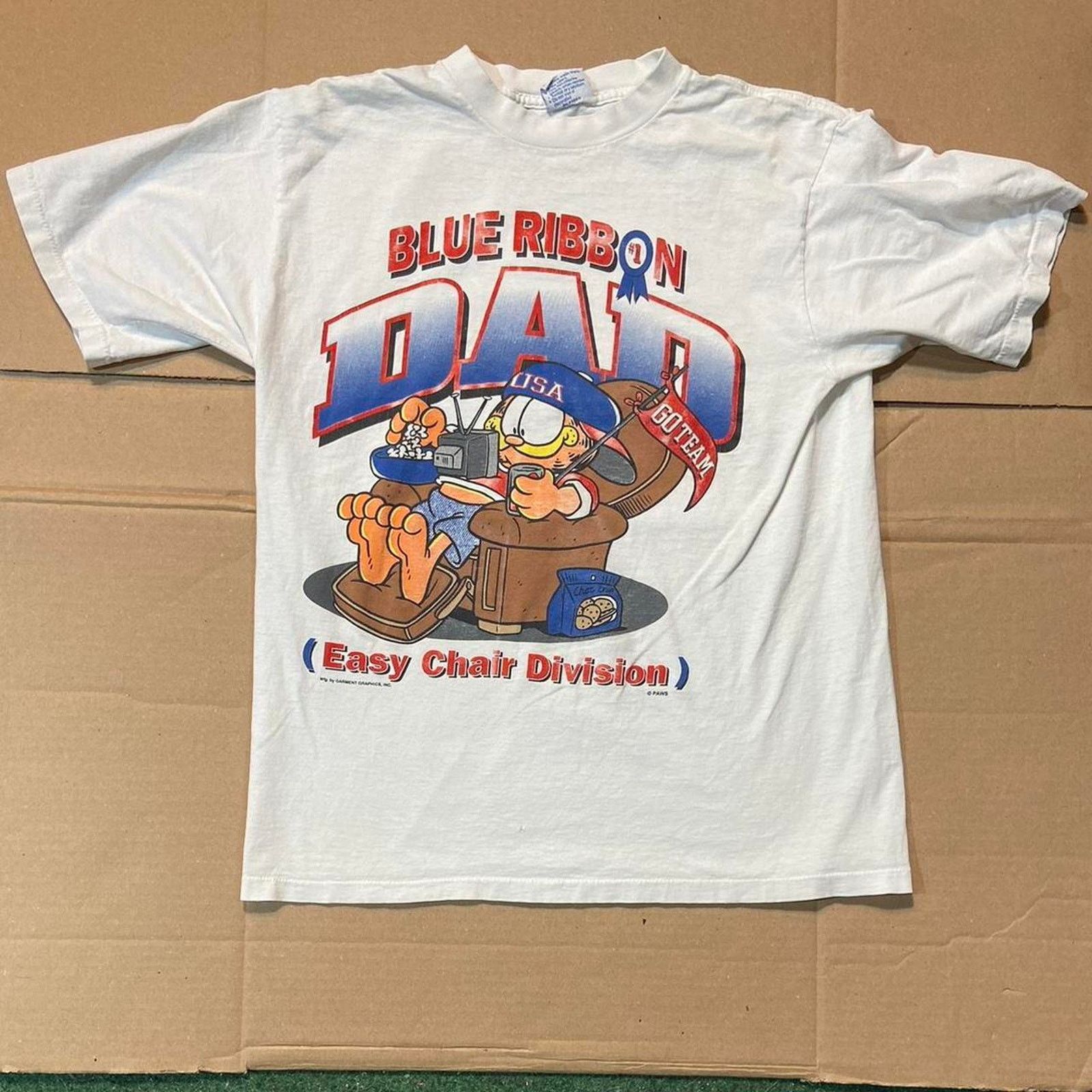 Lee 90s garfield white tee shirt Size US L / EU 52-54 / 3 - 1 Thumbnail