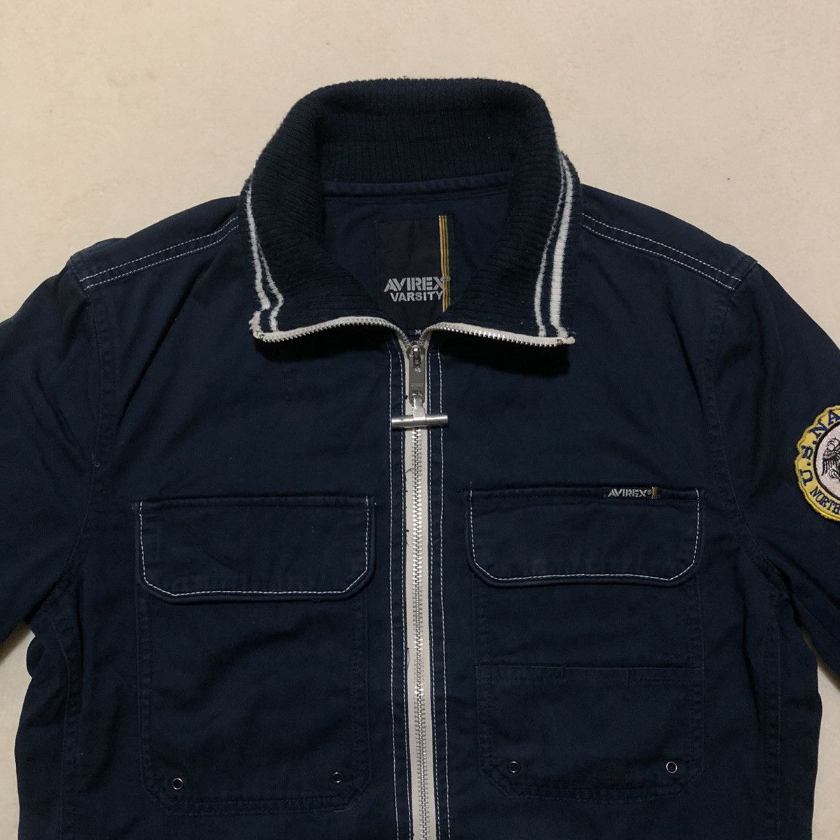 Avirex × Japanese Brand DISTRESSED Avirex Varsity Multi-pocket Light Jacket Size US S / EU 44-46 / 1 - 2 Thumbnail