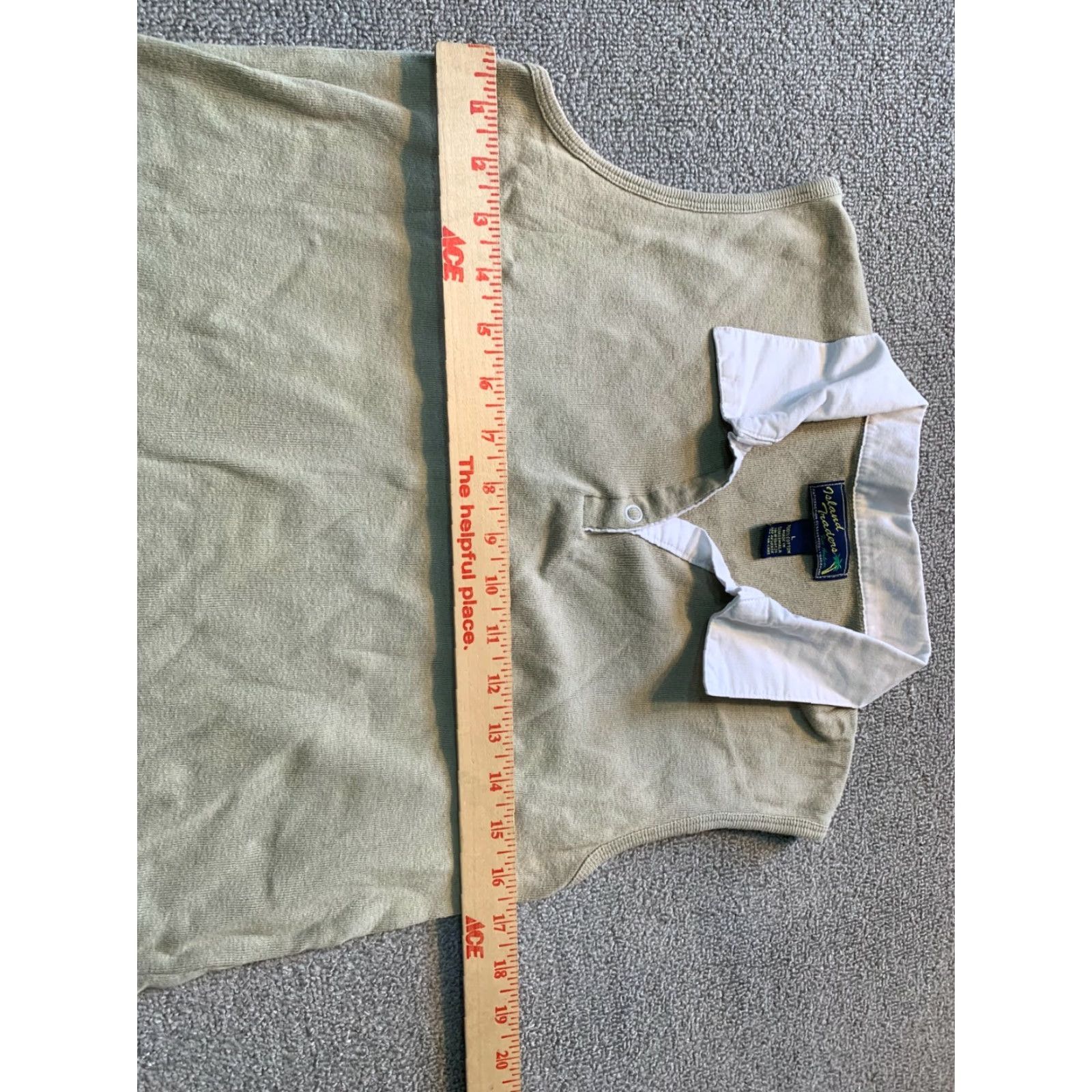 Vintage Island Traders Shirt Sleeveless Large L Collar Cotton Women's Beige Casual T-Shirt 100% Cotton Aloha Summer Vintage No Size L / US 10 / IT 46 - 3 Thumbnail