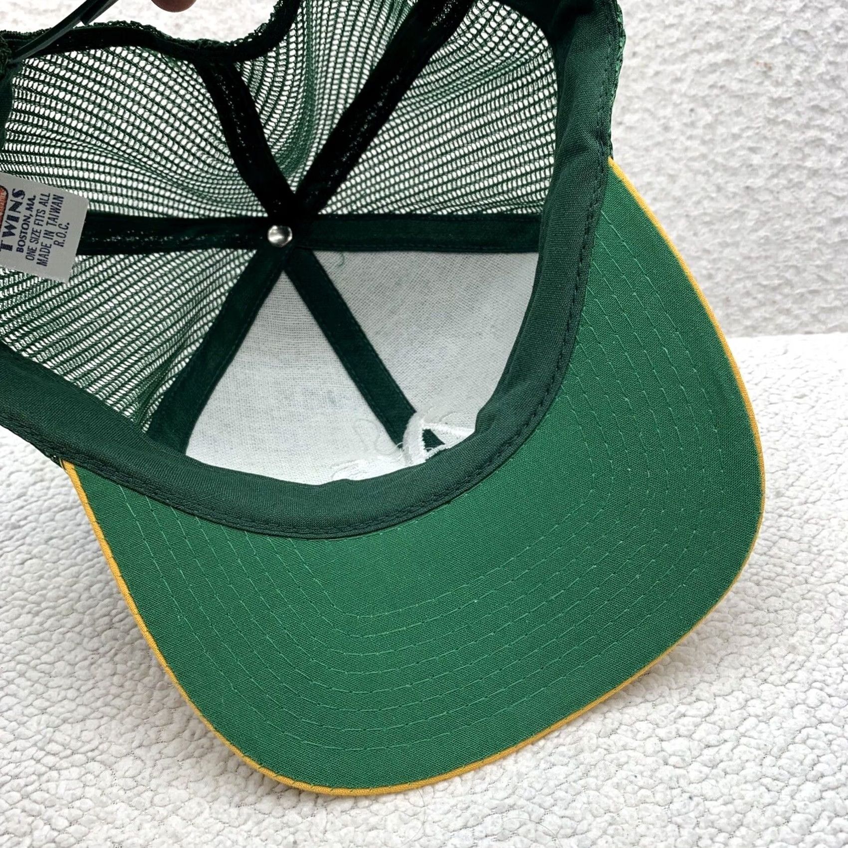 MLB VINTAGE Oakland Athletics Twins Trucker Hat Mens Snapback Green A's Logo MLB Size ONE SIZE - 6 Thumbnail