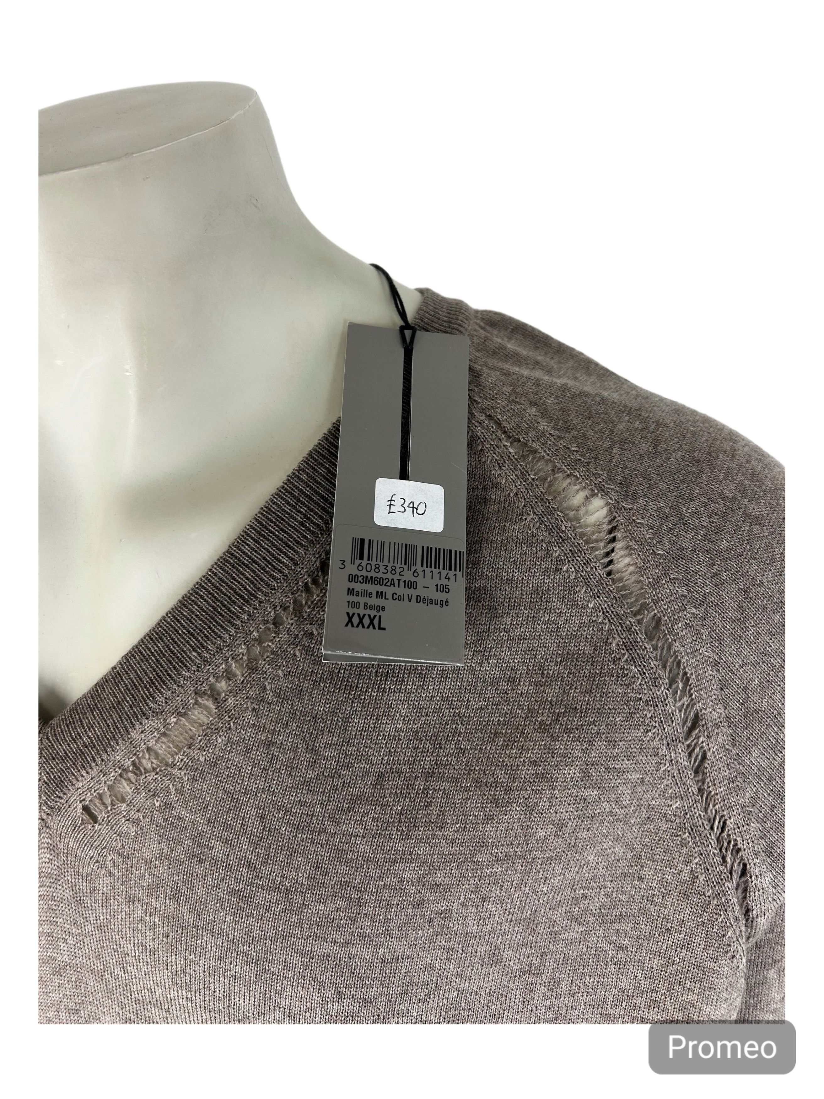 Dior DIOR HOMME DISTRESSED RAGLAN SLEEVE V-NECKKNITWEAR SIZE XXXL Size US XXL / EU 58 / 5 - 4 Thumbnail