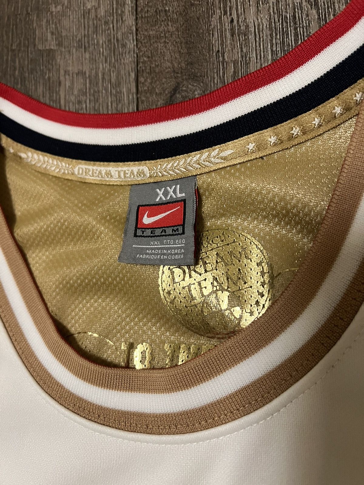 Jordan Brand × Nike × Vintage Vintage Nike Michael Jordan Dream Team Olympics Gold Jersey Size US XXL / EU 58 / 5 - 4 Thumbnail