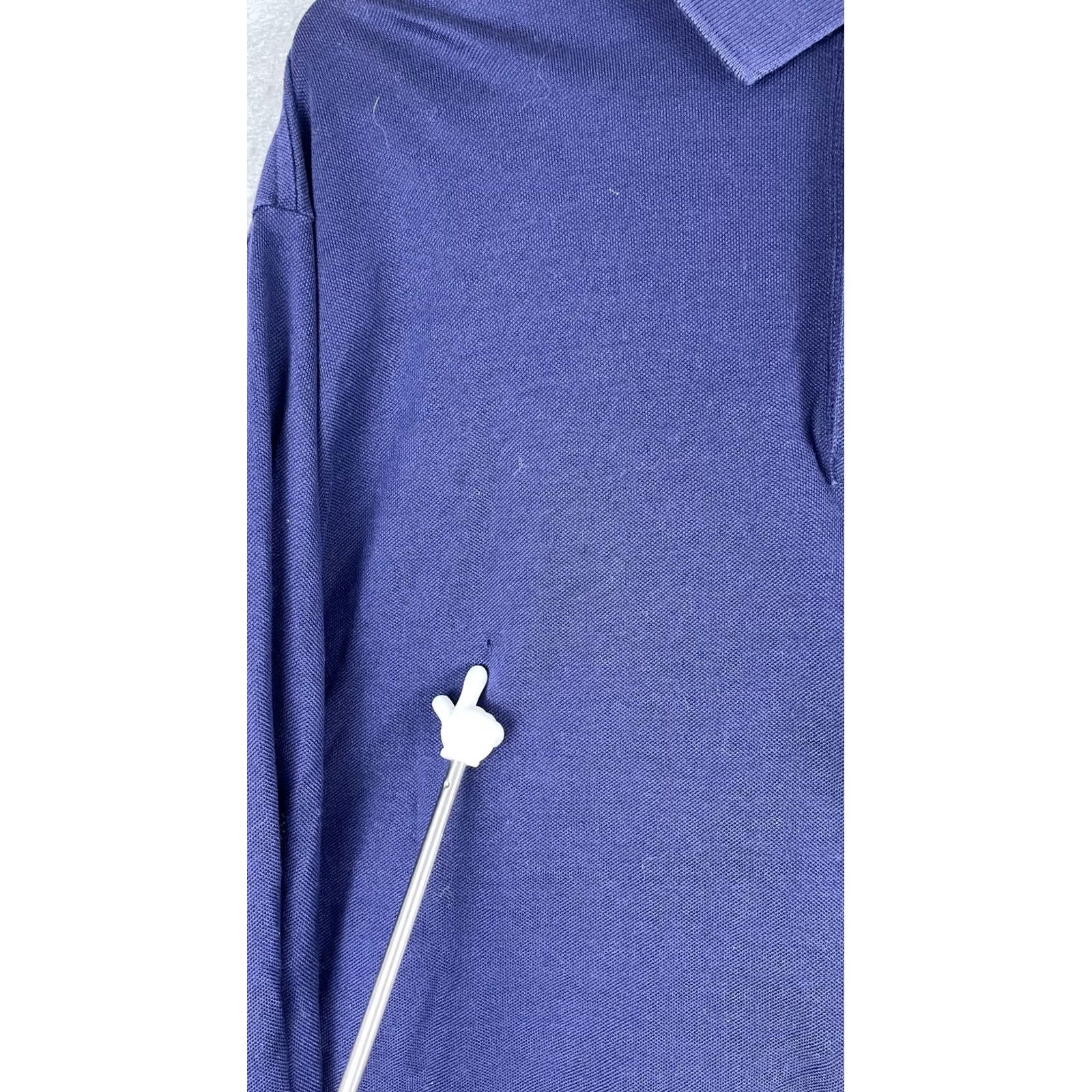 Polo Ralph Lauren Polo Ralph Lauren Mens Large Blue Pima Cotton Long Sleeve Polo Shirt Pony Logo Size US L / EU 52-54 / 3 - 3 Thumbnail