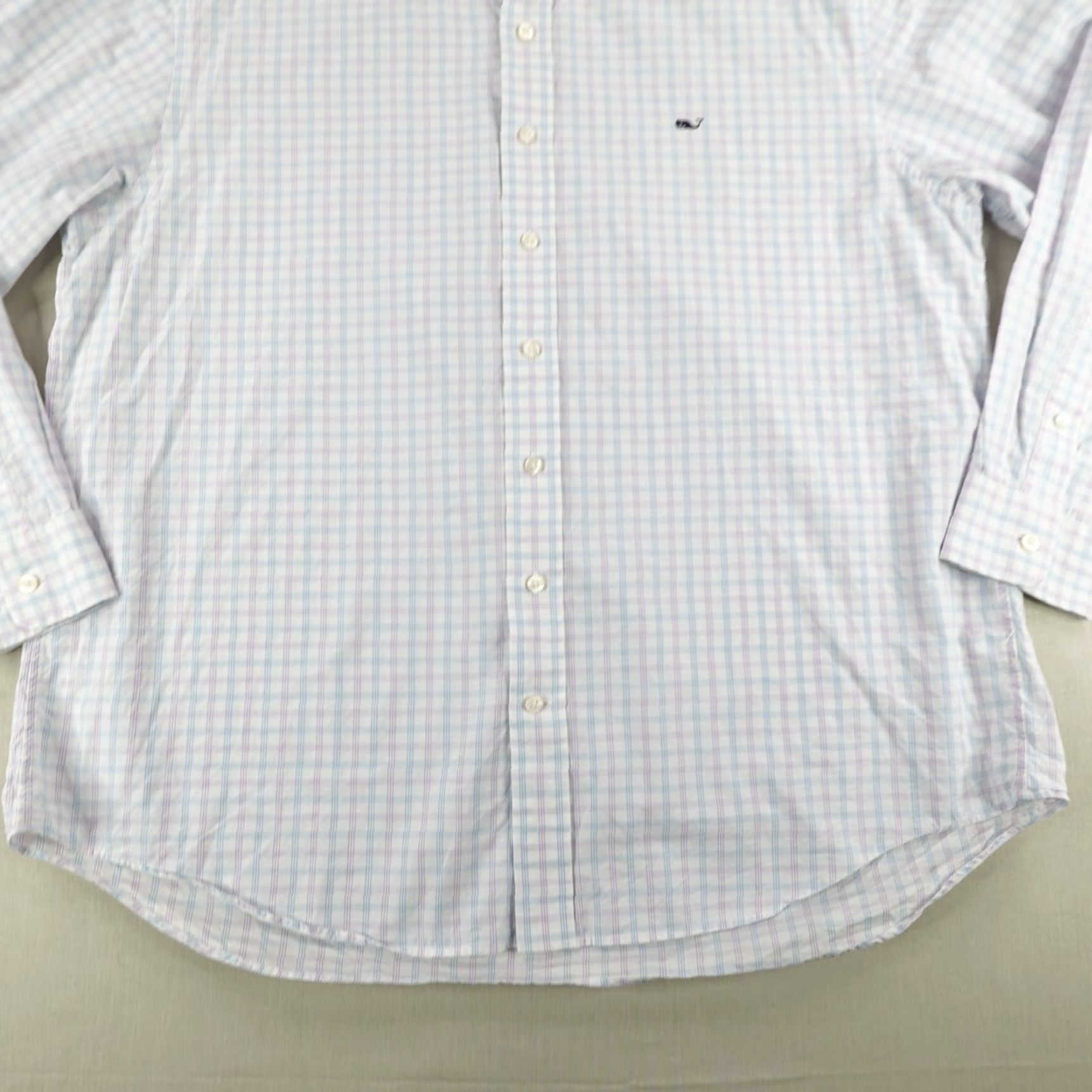 Vineyard Vines Vineyard Vines Shirt Mens XL White Blue Pink Plaid Whale Button Up Country Club Size US XL / EU 56 / 4 - 4 Thumbnail