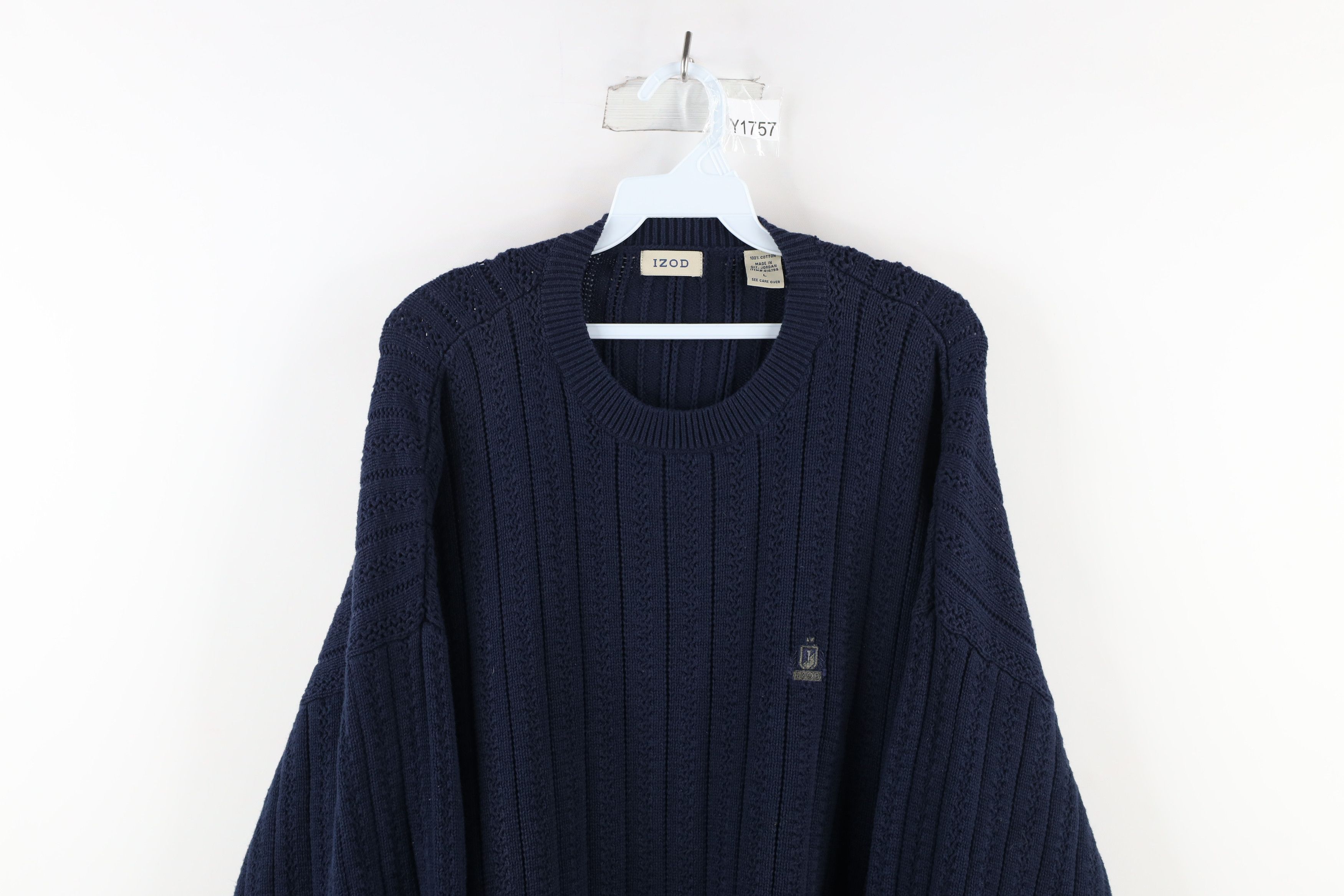 Izod Vintage IZOD Chunky Ribbed Knit Crewneck Sweater Cotton Size US L / EU 52-54 / 3 - 2 Thumbnail