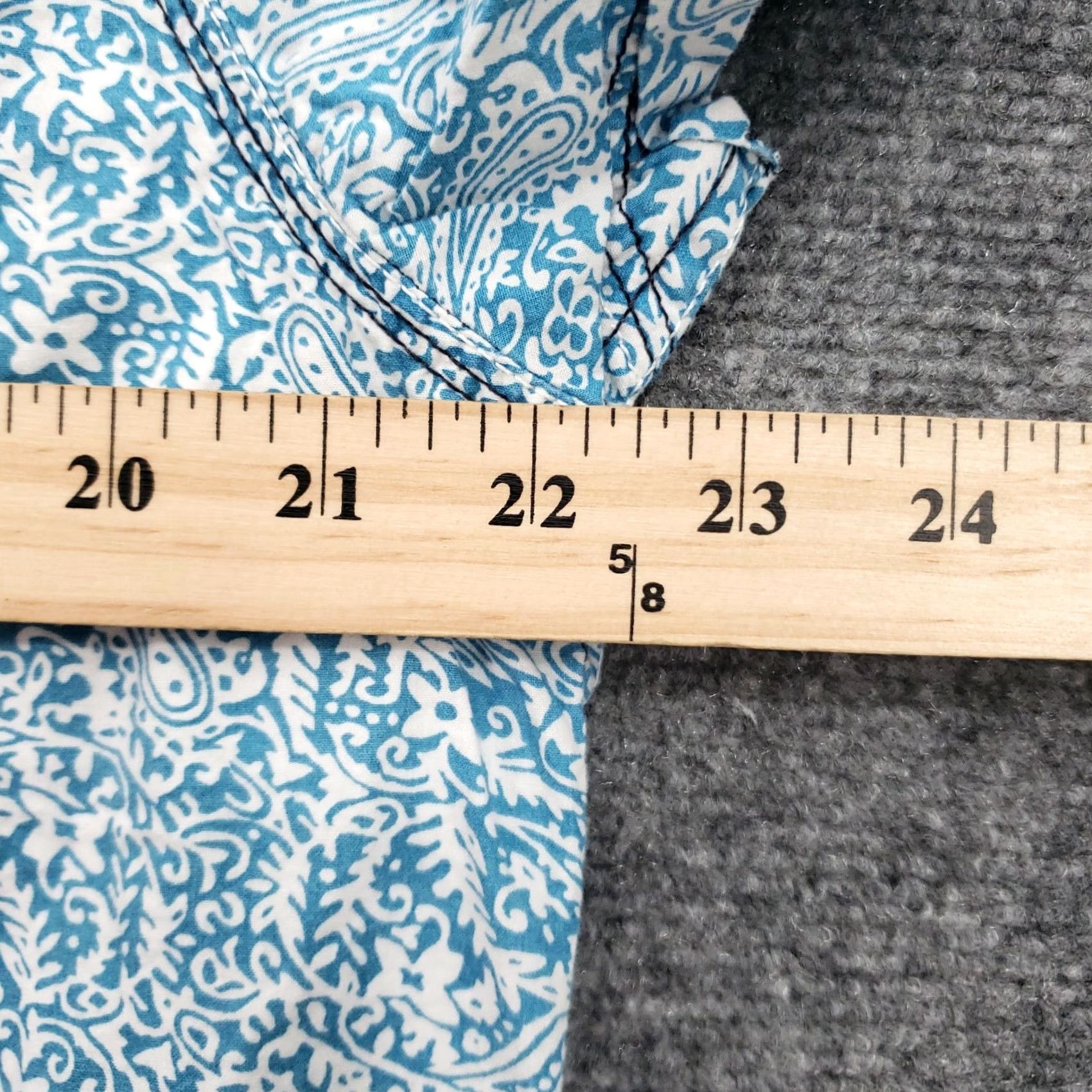 Vintage Seven7 Button Up Shirt Mens L Blue Paisley Short Sleeves Cotton Size US L / EU 52-54 / 3 - 7 Thumbnail