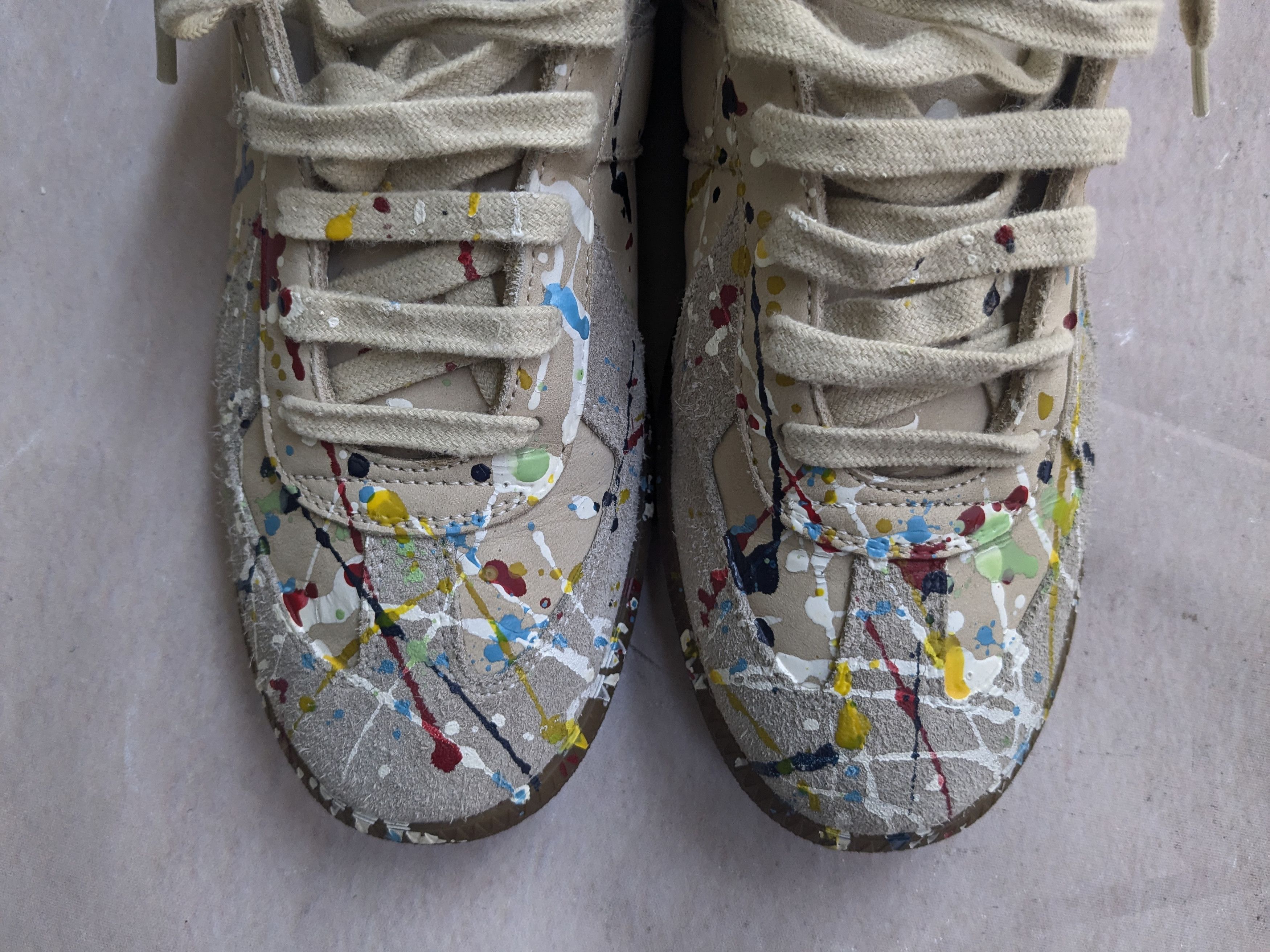 Maison Margiela Maison Margiela GAT Replica Beige Paint 7 40 Suede Leather Size US 7 / EU 40 - 5 Thumbnail