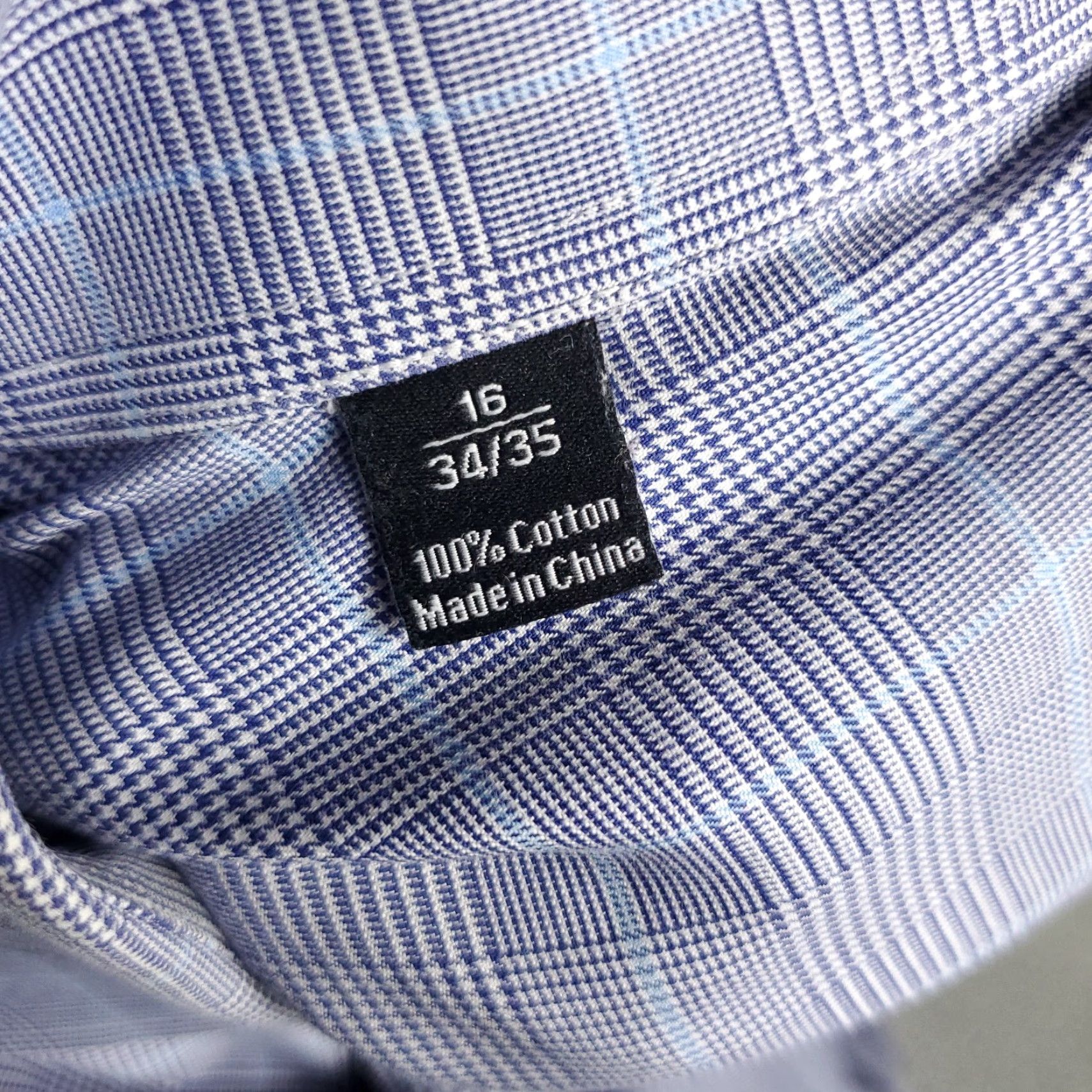 David Donahue David Donahue Dress Shirt Mens Size 16 Blue Plaid Long Sleeve Button Up Size 42R - 7 Thumbnail