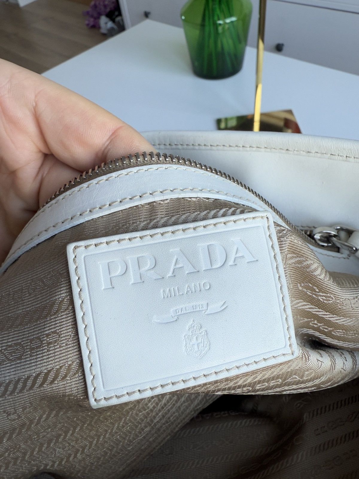 Designer × Prada Prada Jacquard logo canvas tote / shoulder bag designer y2k Size ONE SIZE - 3 Thumbnail