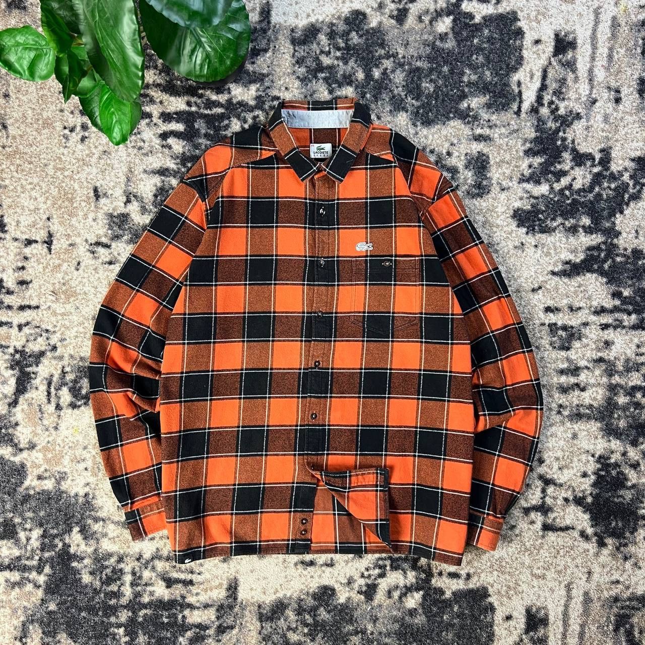 Lacoste Lacoste Mini Logo Vintage Plaid Flannel Button Up Shirt Size US XL / EU 56 / 4 - 1 Thumbnail